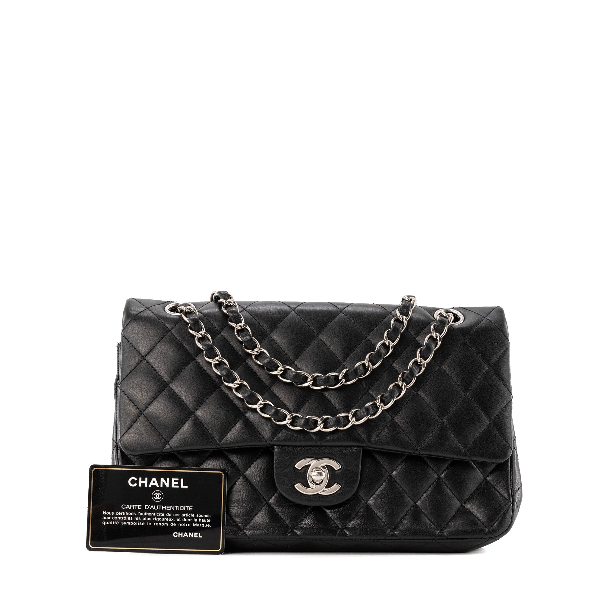 CHANEL - Sac à main Classique/Timeless 11.12 Chanel en cuir lisse noir