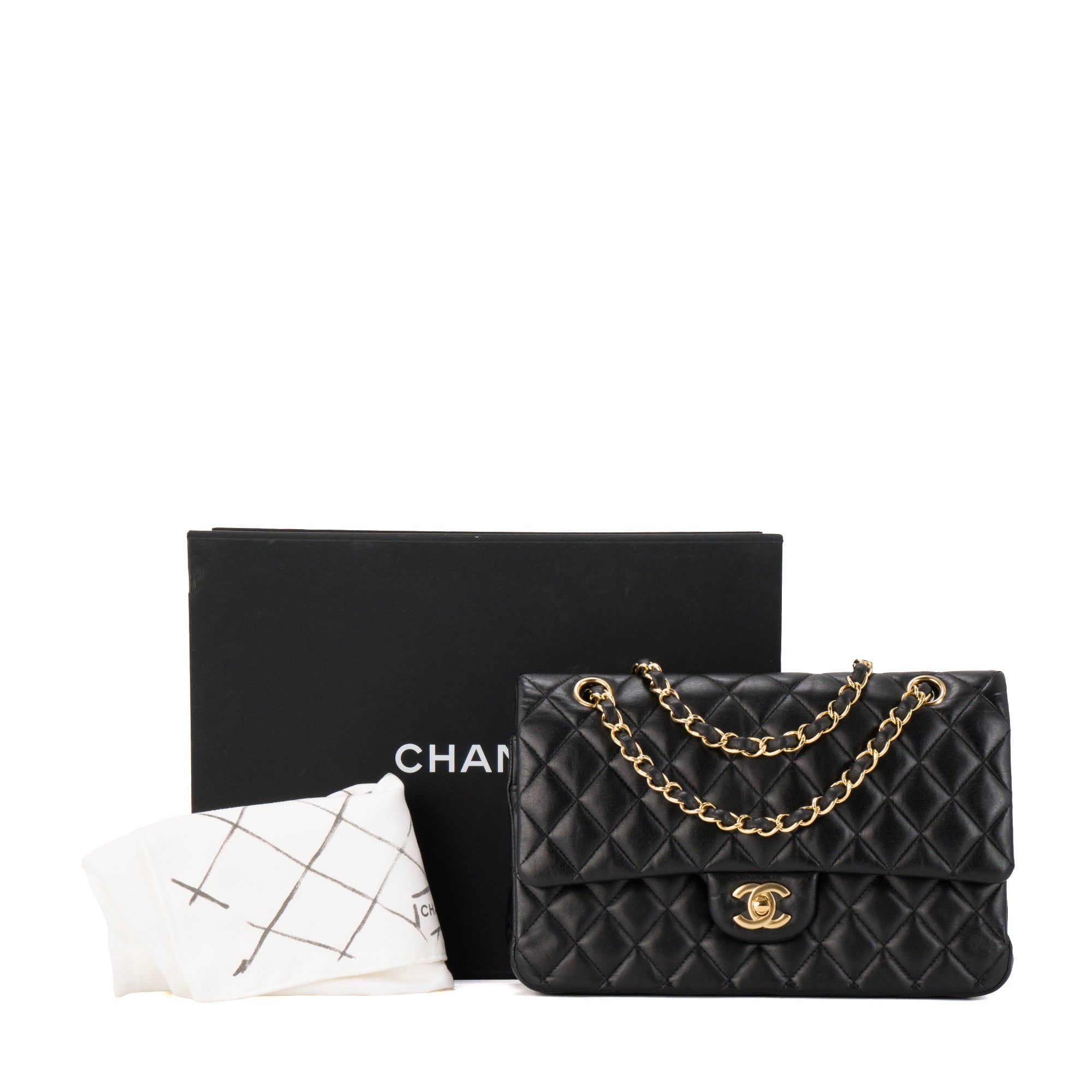 CHANEL - Sac à main Classique/Timeless 11.12 Chanel en cuir lisse noir