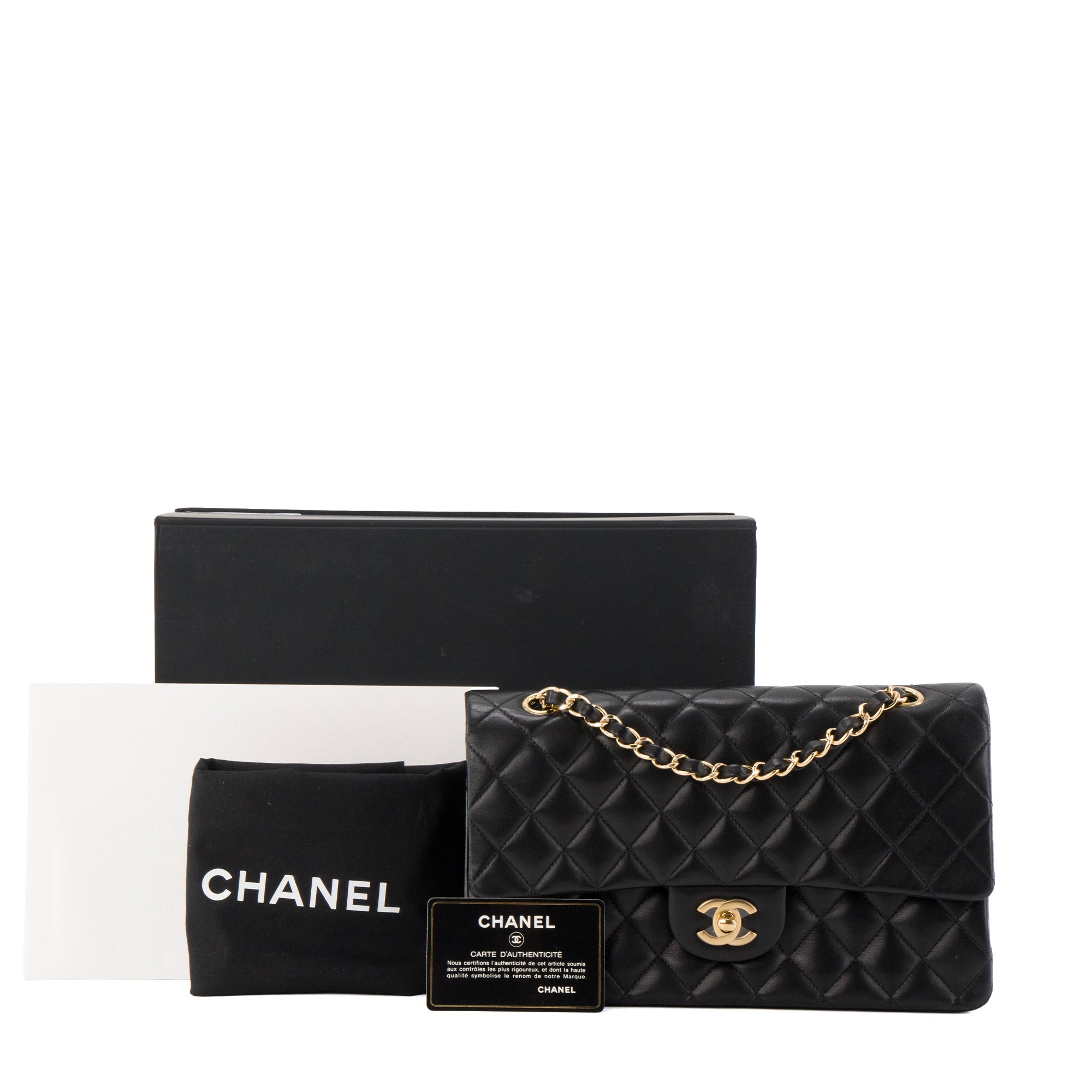 CHANEL - Sac à main Classique/Timeless 11.12 Chanel en cuir lisse noir