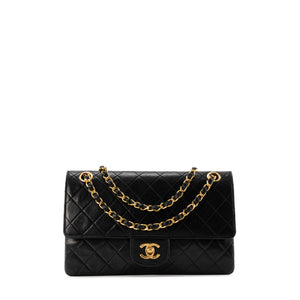 CHANEL - Sac à main Classique/Timeless 11.12 Chanel en cuir lisse noir vintage