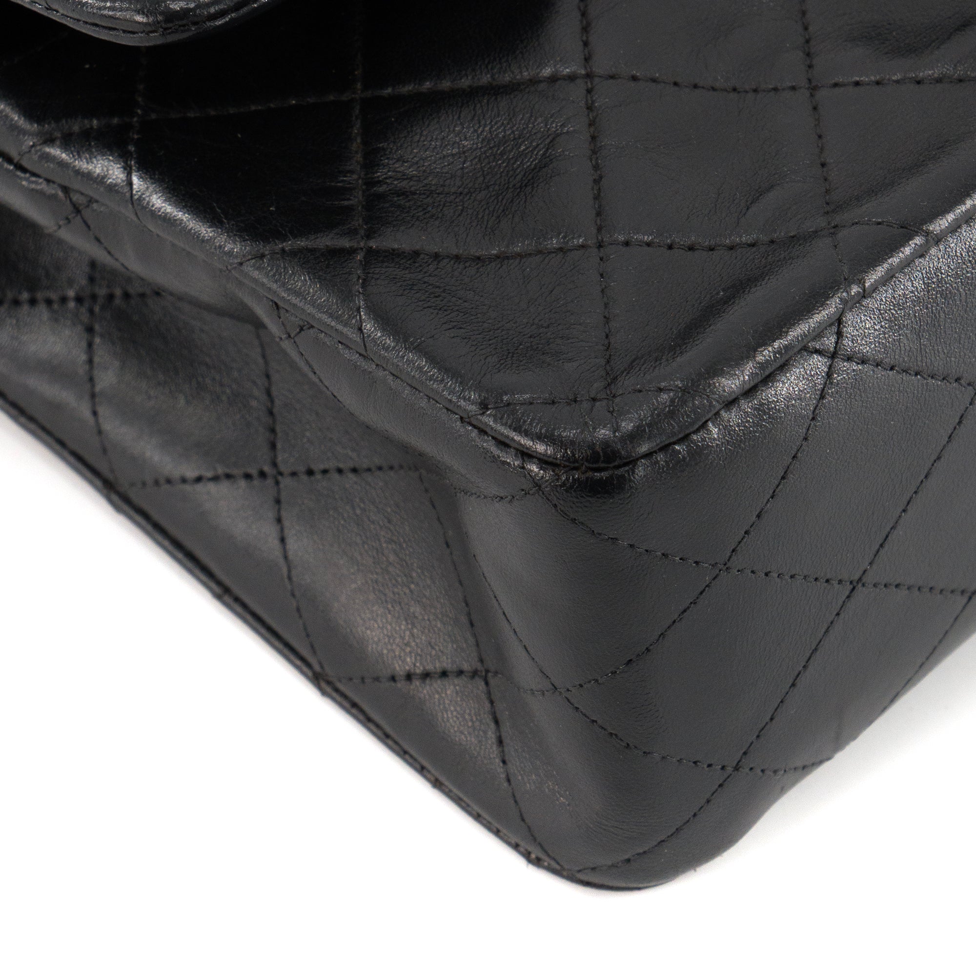 CHANEL - Sac à main Classique/Timeless 11.12 Chanel en cuir lisse noir vintage