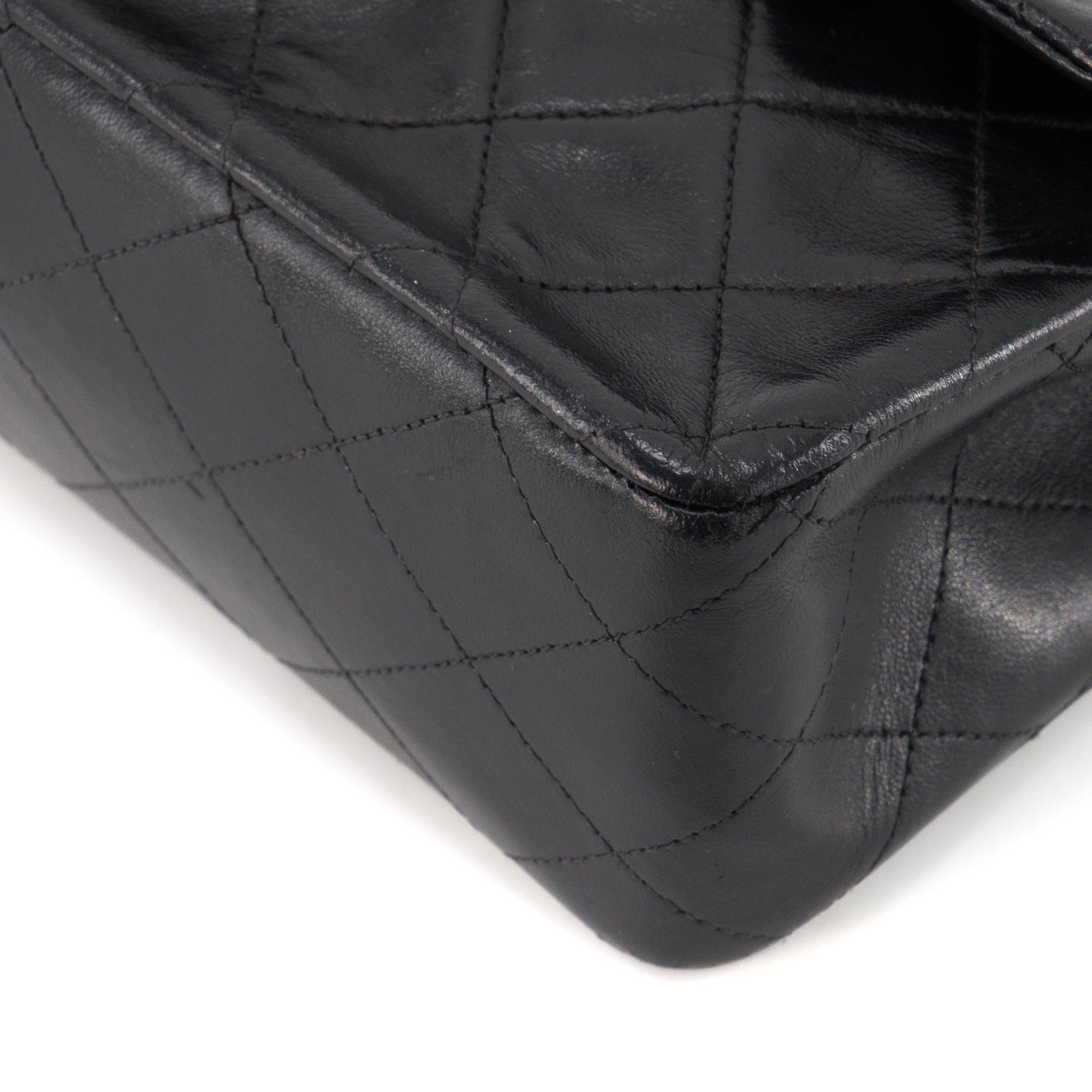 CHANEL - Sac à main Classique/Timeless 11.12 Chanel en cuir lisse noir vintage