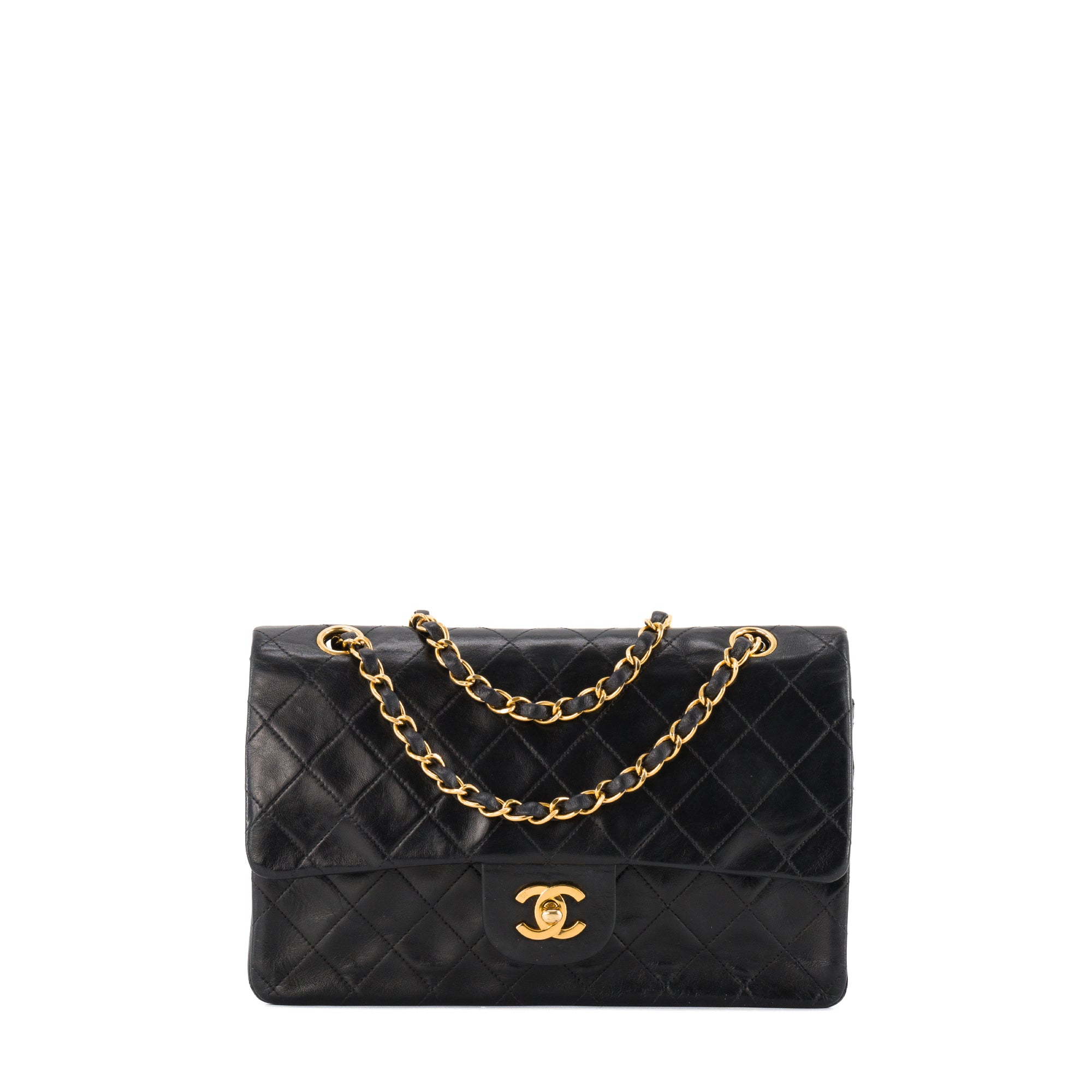 CHANEL - Sac à main Classique/Timeless 11.12 Chanel en cuir lisse noir vintage