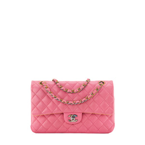 CHANEL -  Sac à main Classique/Timeless 11.12 Chanel en cuir lisse rose édition limitée Rainbow