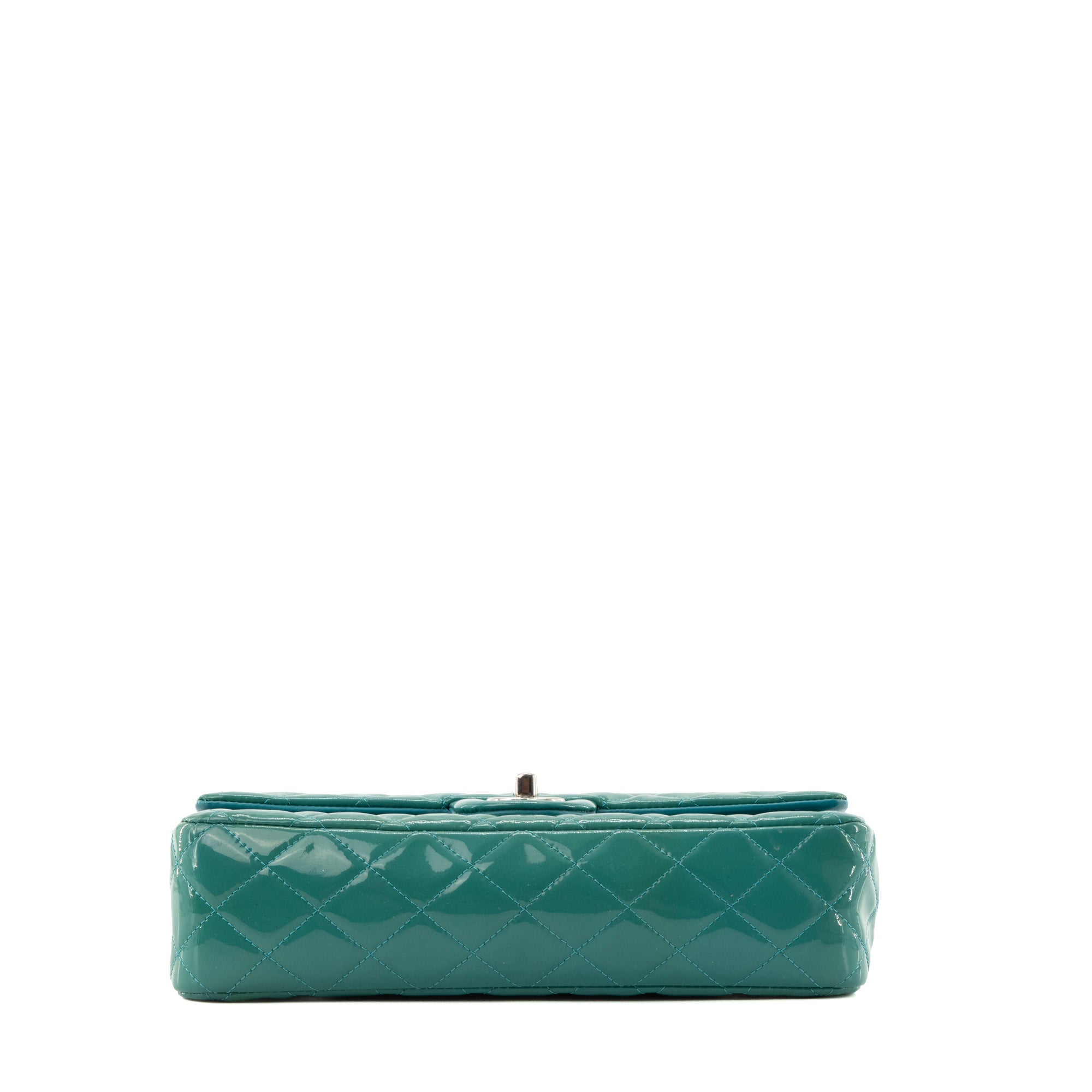 CHANEL - Sac à main Classique/Timeless 11.12 Chanel en cuir verni bleu turquoise