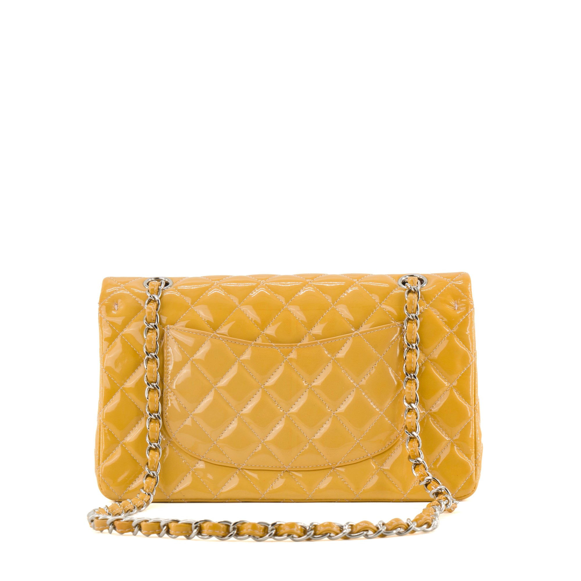 CHANEL - Sac à main Classique/Timeless 11.12 Chanel en cuir verni jaune