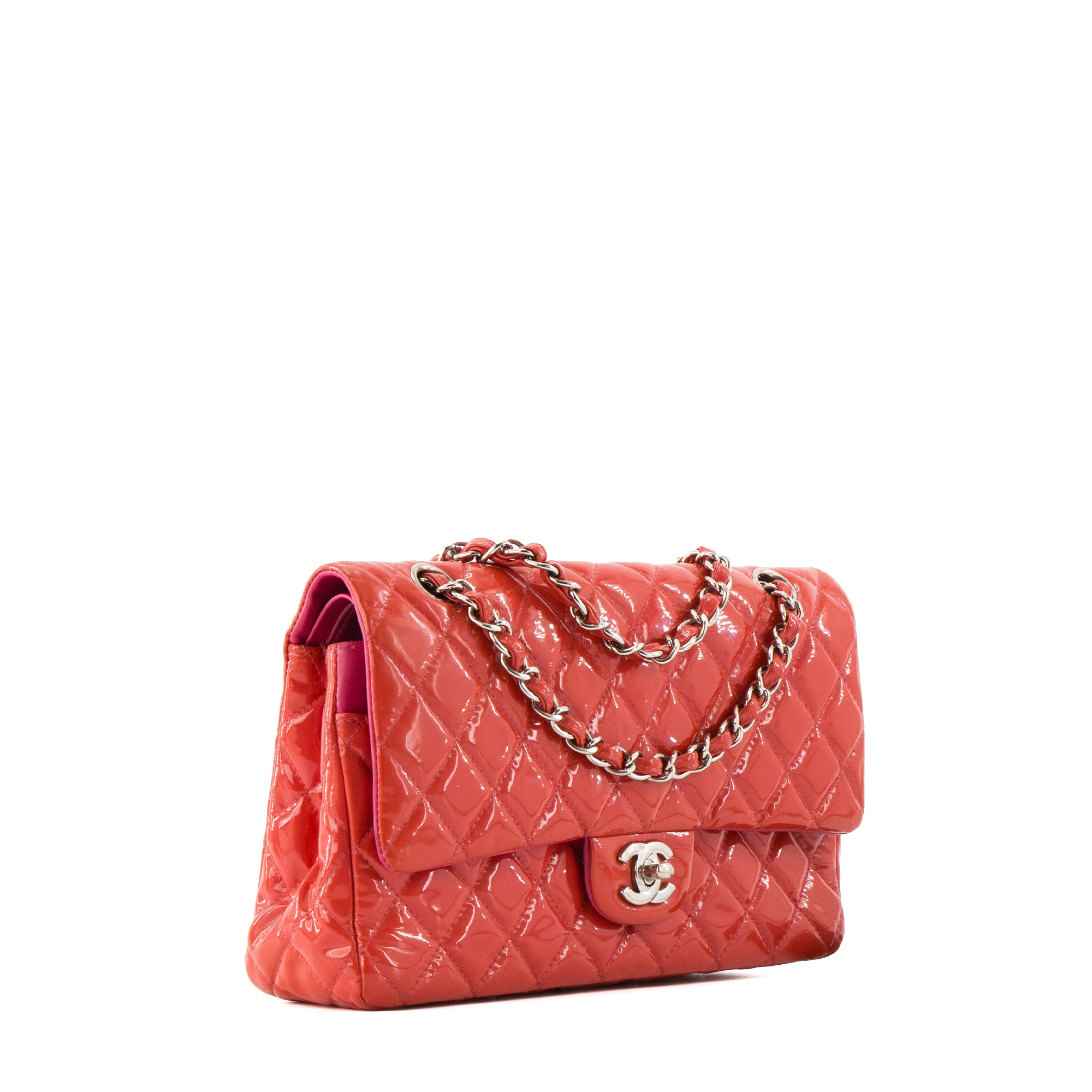 CHANEL - Sac à main Classique/Timeless 11.12 Chanel en cuir verni rose