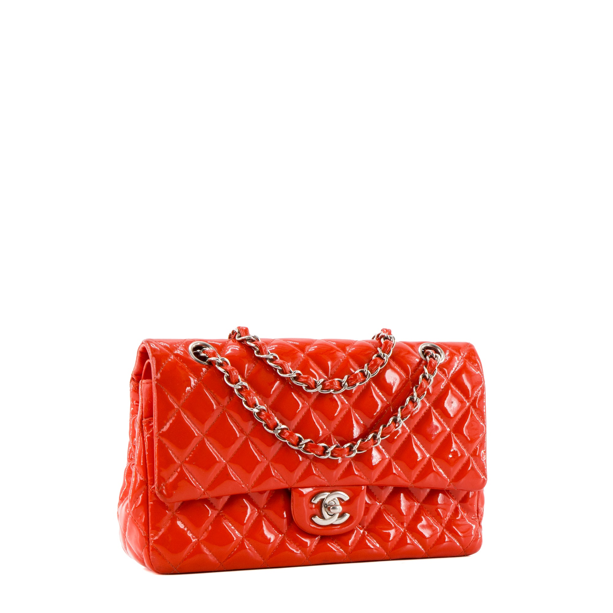 CHANEL - Sac à main Classique/Timeless 11.12 Chanel en cuir verni rouge