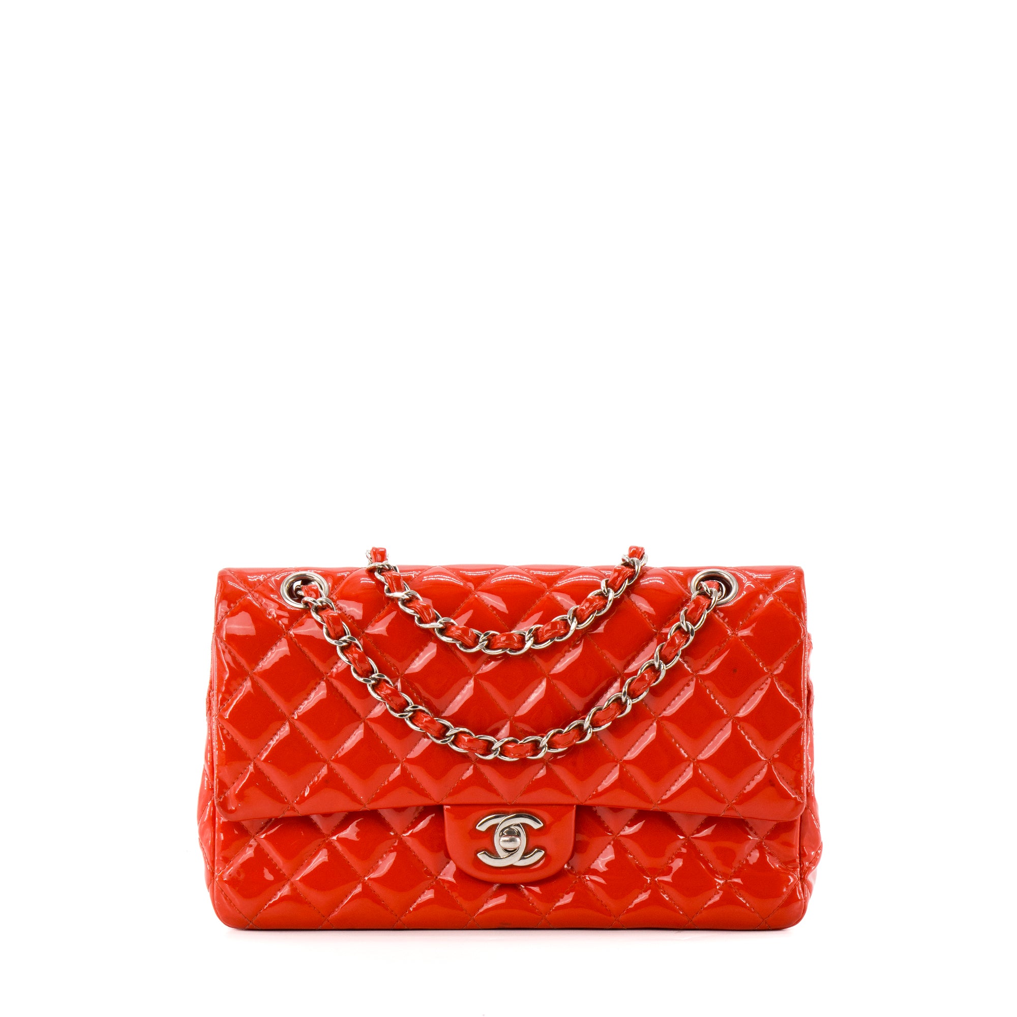 CHANEL - Sac à main Classique/Timeless 11.12 Chanel en cuir verni rouge
