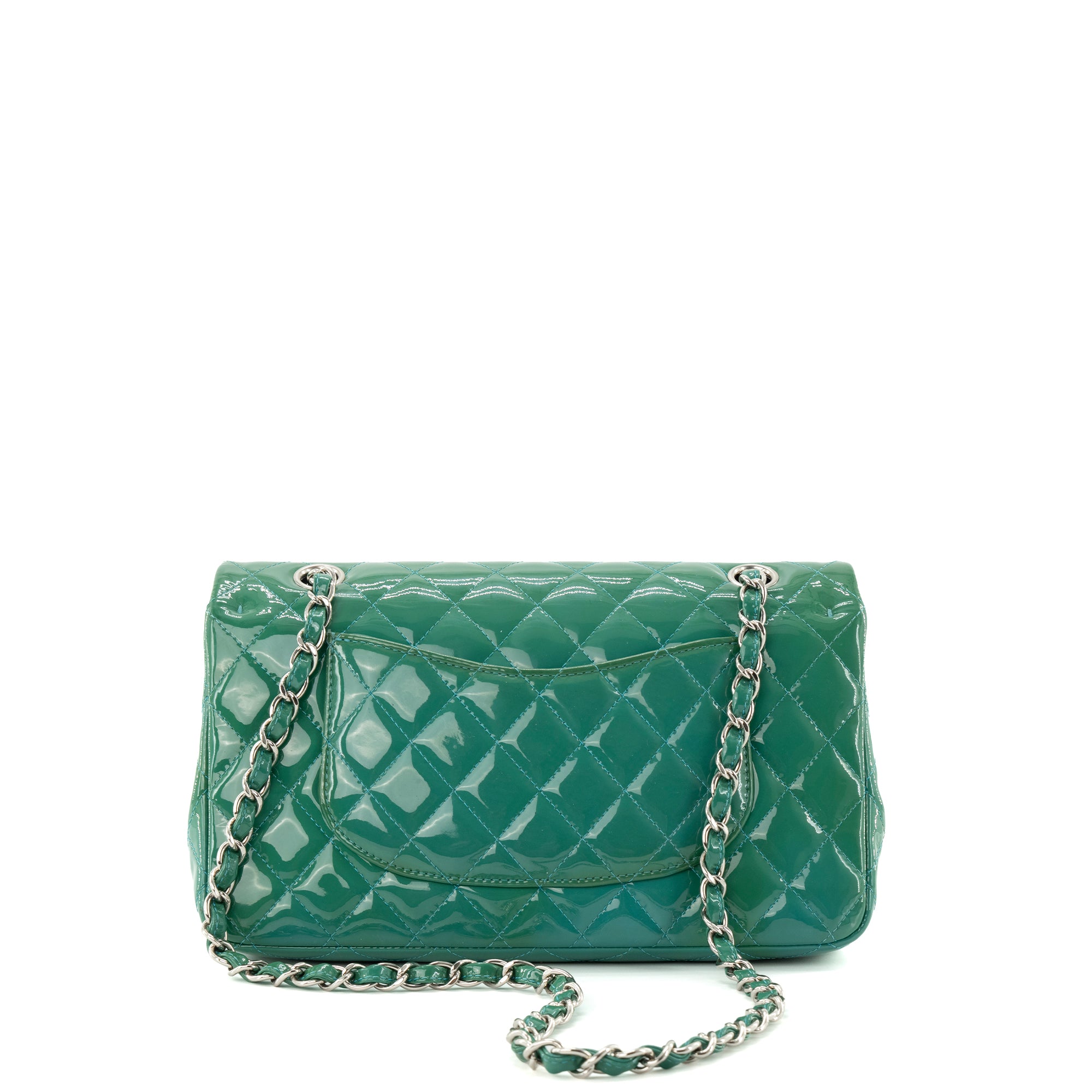 CHANEL - Sac à main Classique/Timeless 11.12 Chanel en cuir verni vert