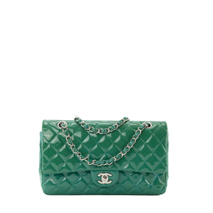 CHANEL - Sac à main Classique/Timeless 11.12 Chanel en cuir verni vert