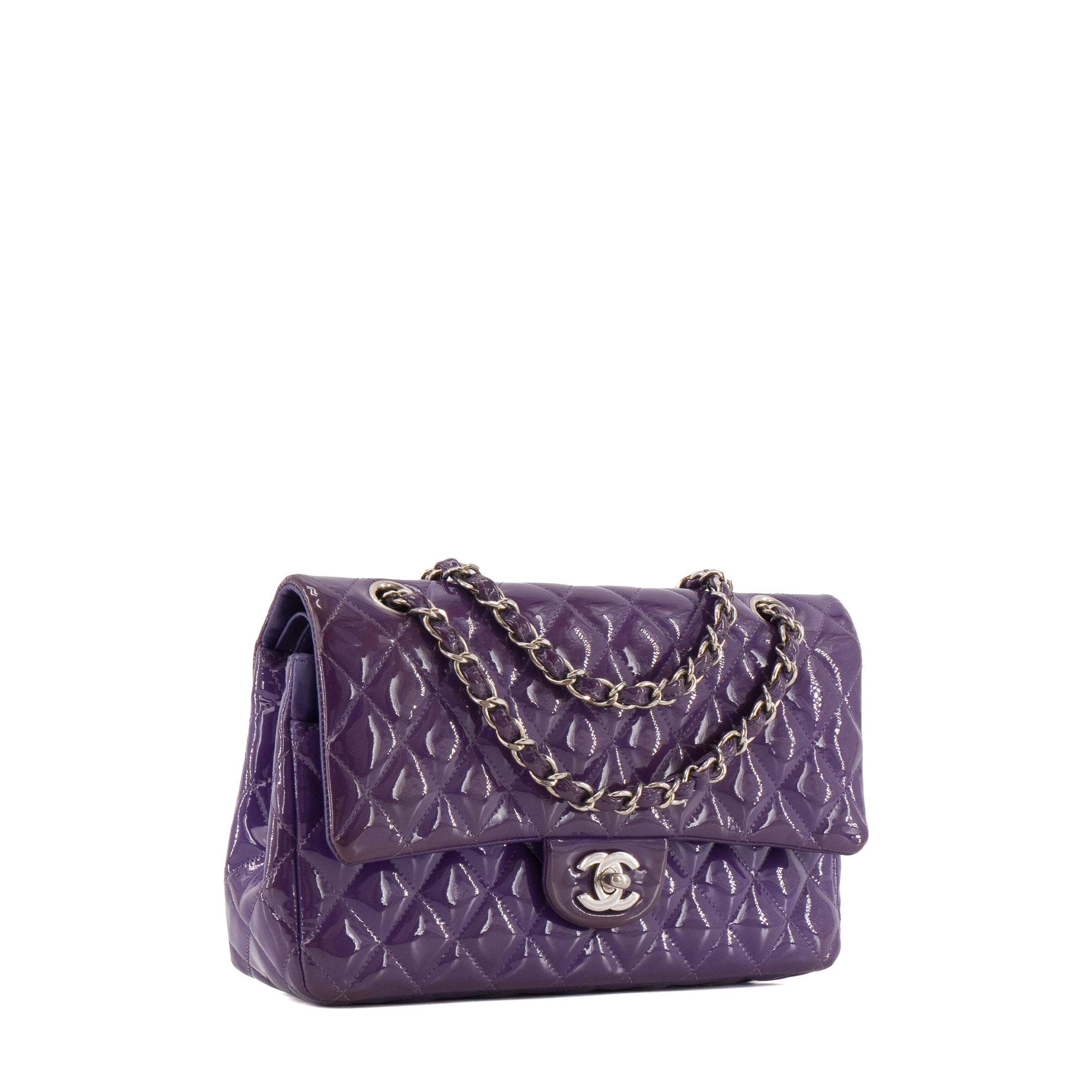 CHANEL - Sac à main Classique/Timeless 11.12 Chanel en cuir verni violet