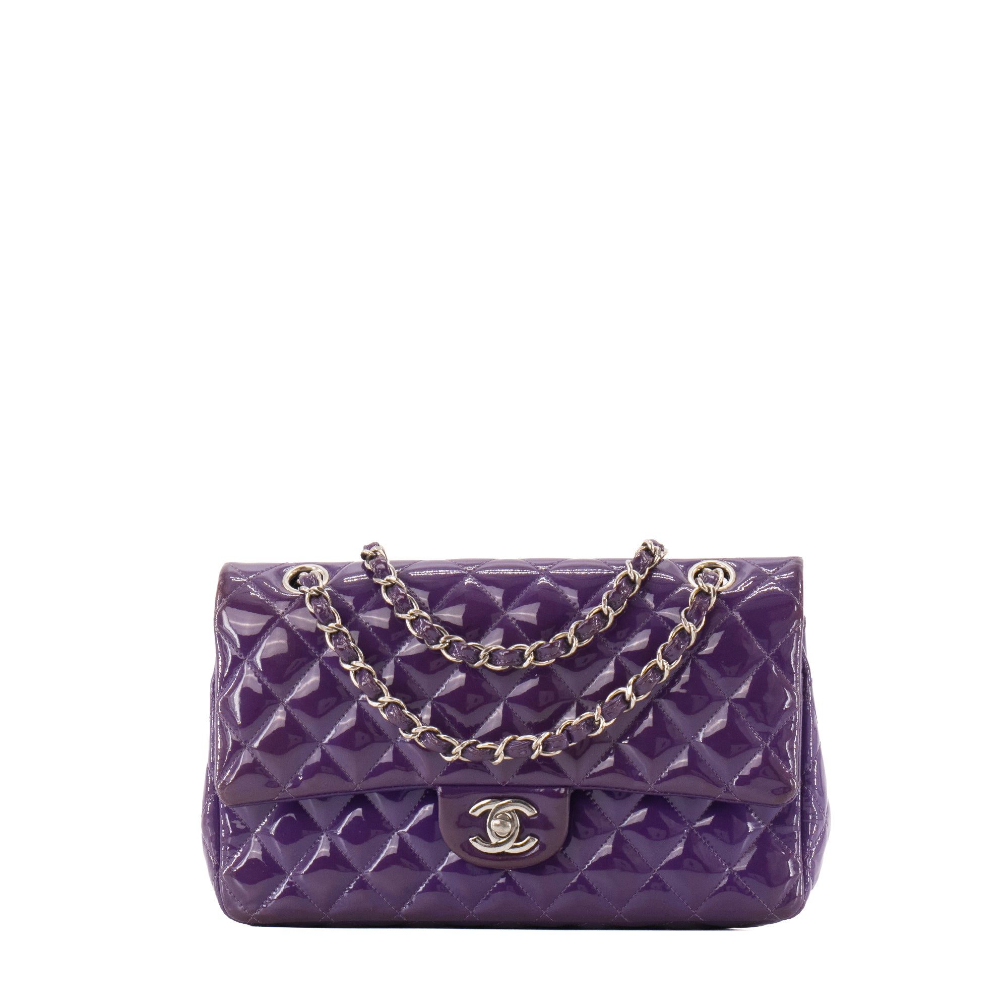 CHANEL - Sac à main Classique/Timeless 11.12 Chanel en cuir verni violet