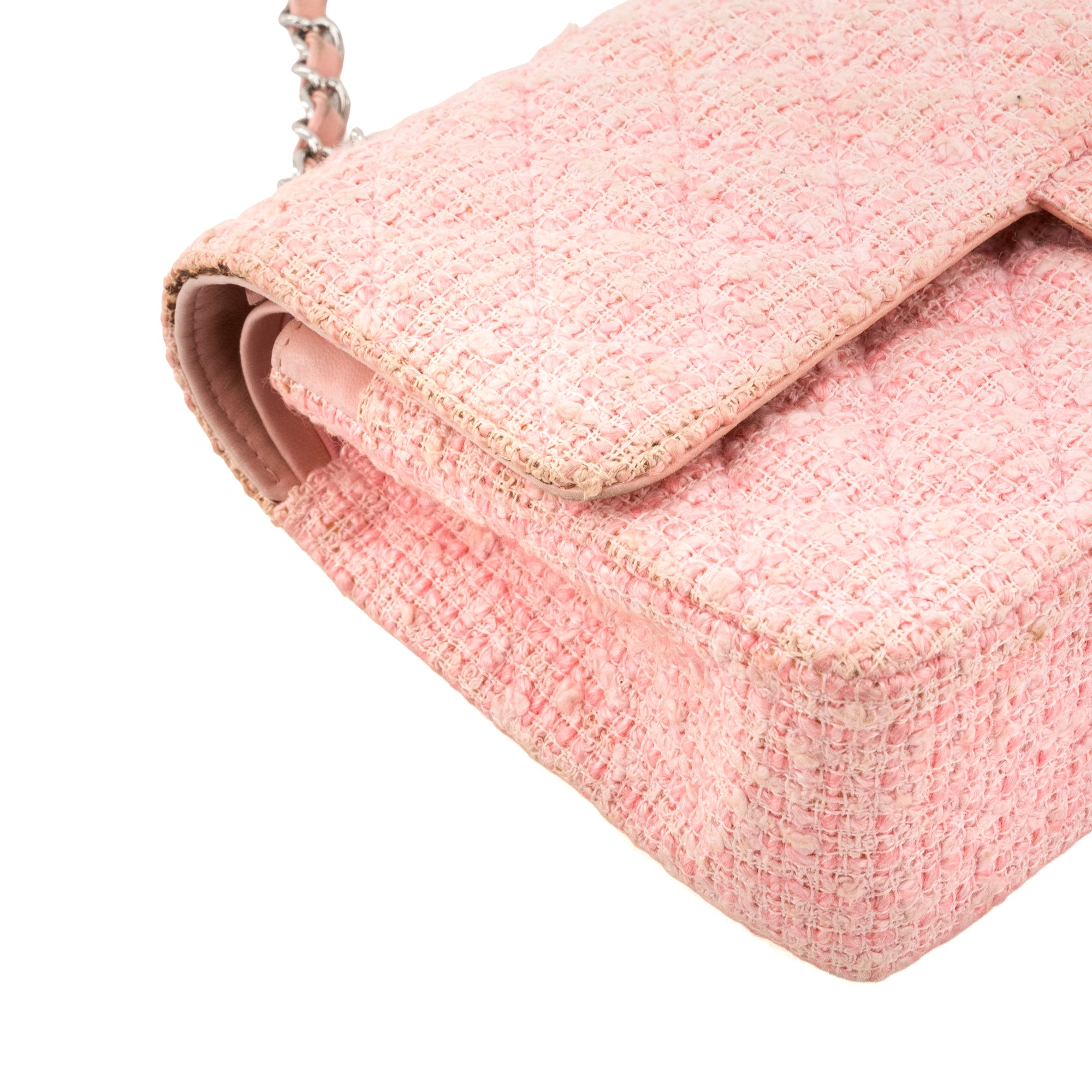 CHANEL - Sac à main Classique/Timeless 11.12 Chanel en tweed rose