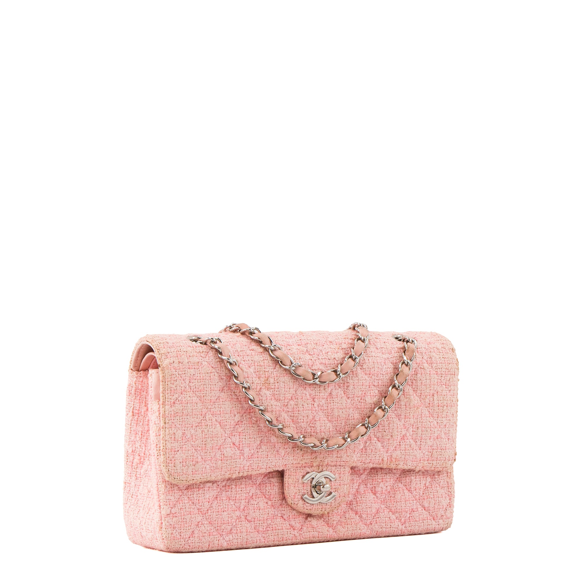 CHANEL - Sac à main Classique/Timeless 11.12 Chanel en tweed rose