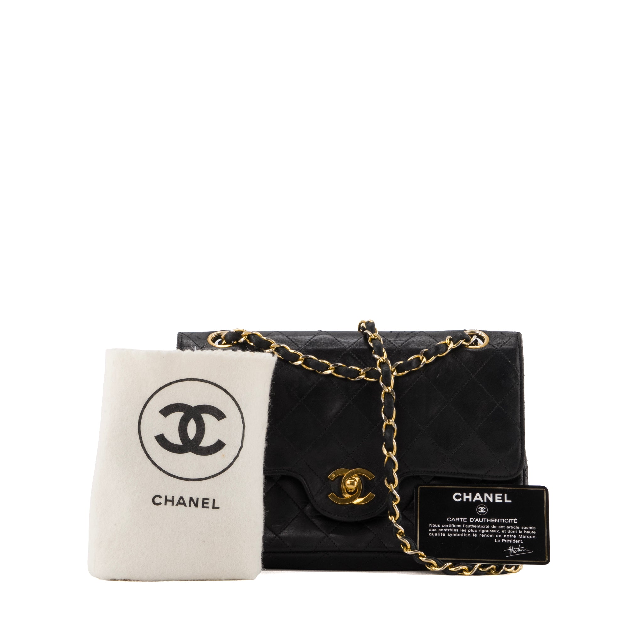 CHANEL - Sac à main Classique/Timeless Chanel en cuir noir vintage