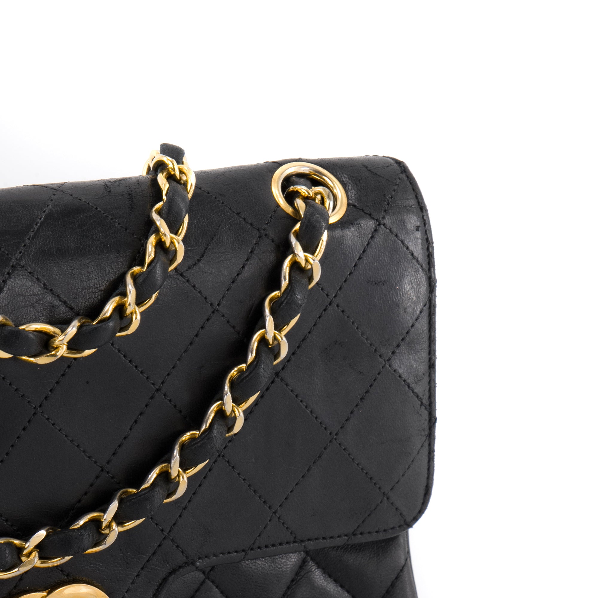 CHANEL - Sac à main Classique/Timeless Chanel en cuir noir vintage