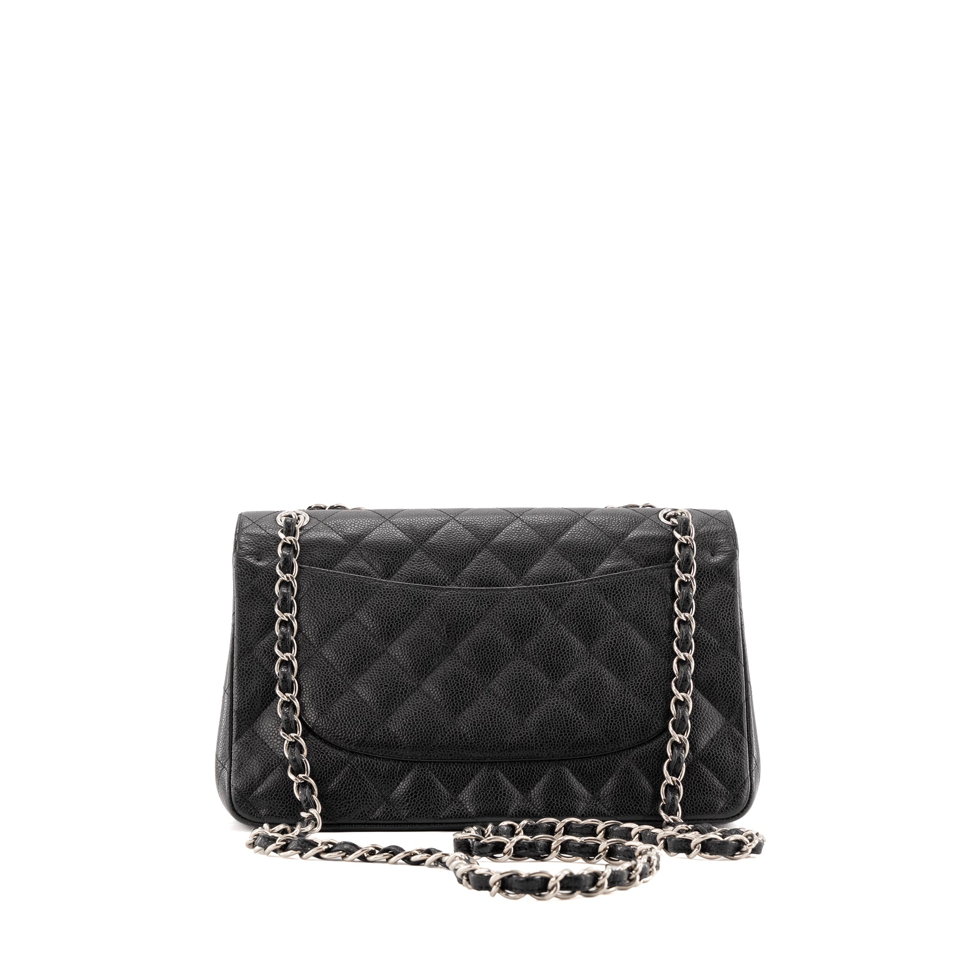 CHANEL - Sac à bandoulière Classique/Timeless Jumbo Chanel en cuir caviar noir