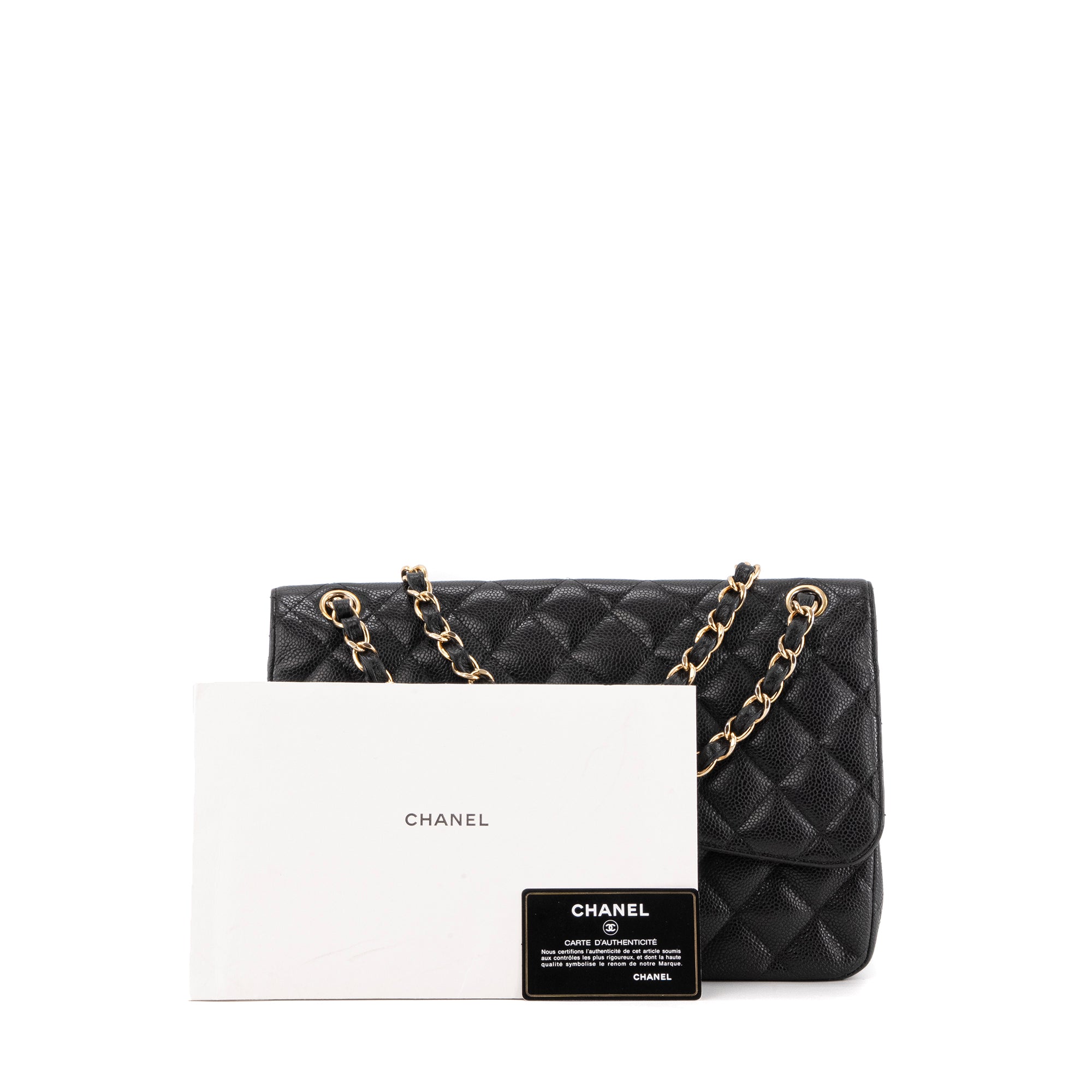 CHANEL - Sac à bandoulière Classique/Timeless Jumbo Chanel en cuir caviar noir