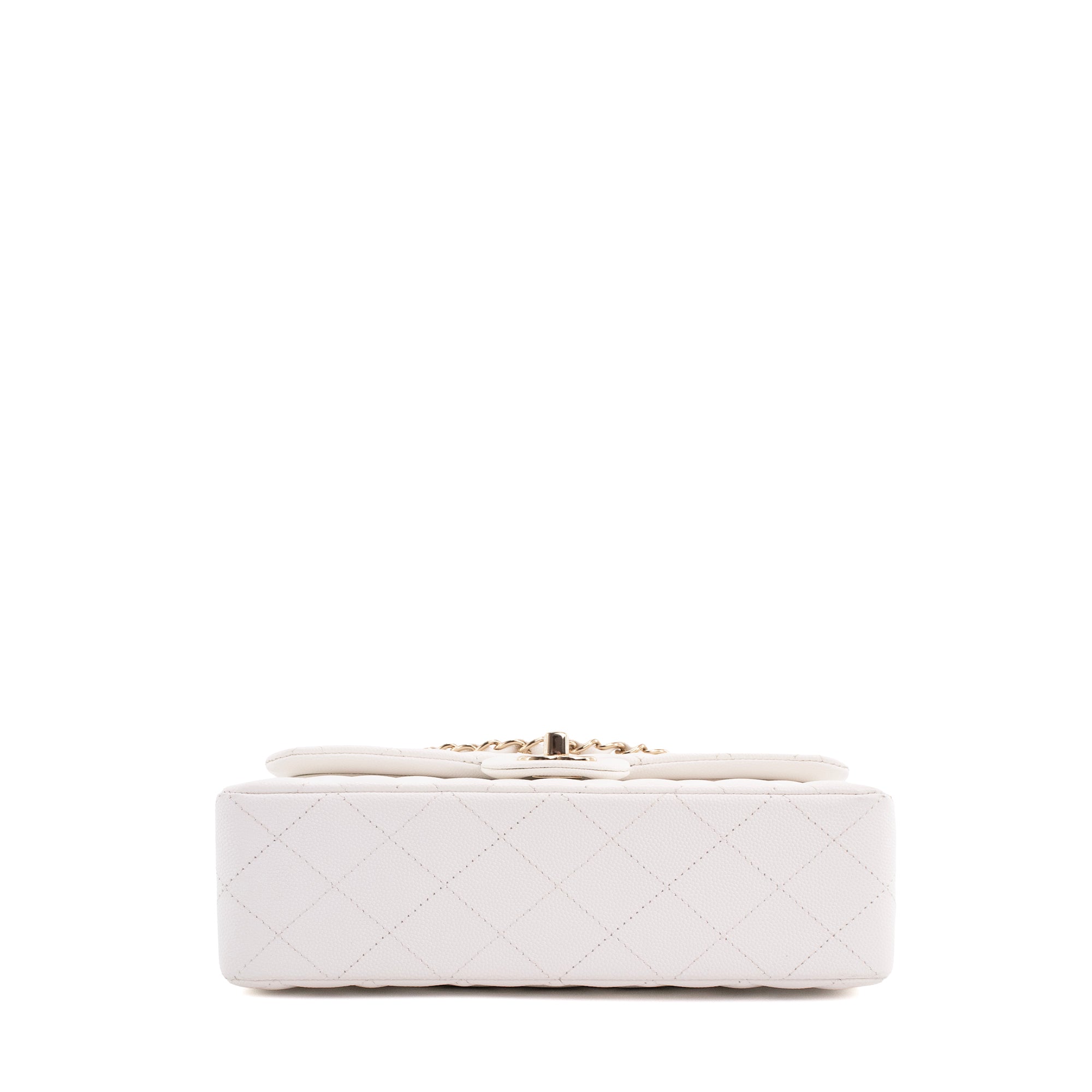 CHANEL - Sac à main Classique/Timeless small Chanel en cuir caviar blanc