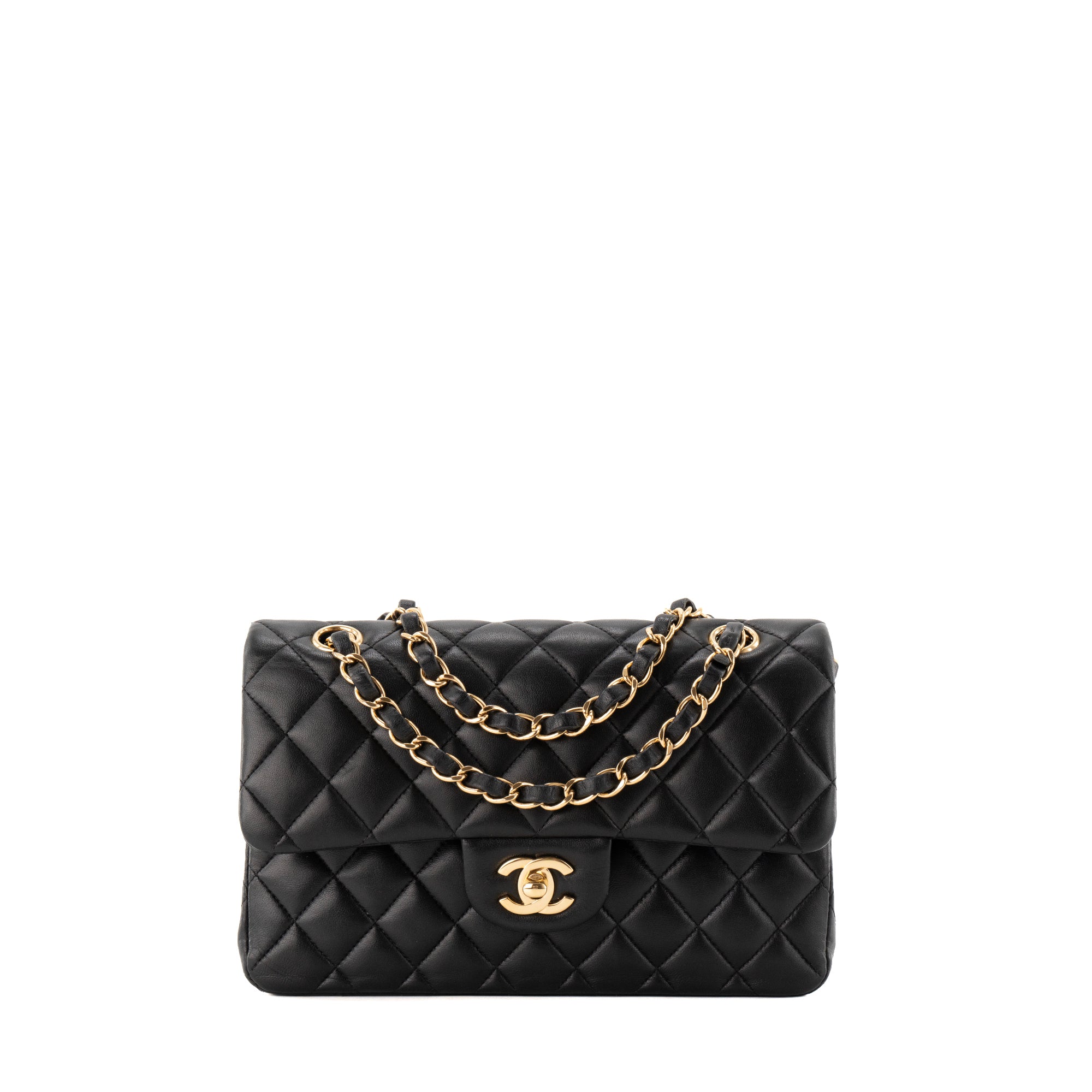 CHANEL - Sac à main Classique/Timeless small Chanel en cuir lisse noir