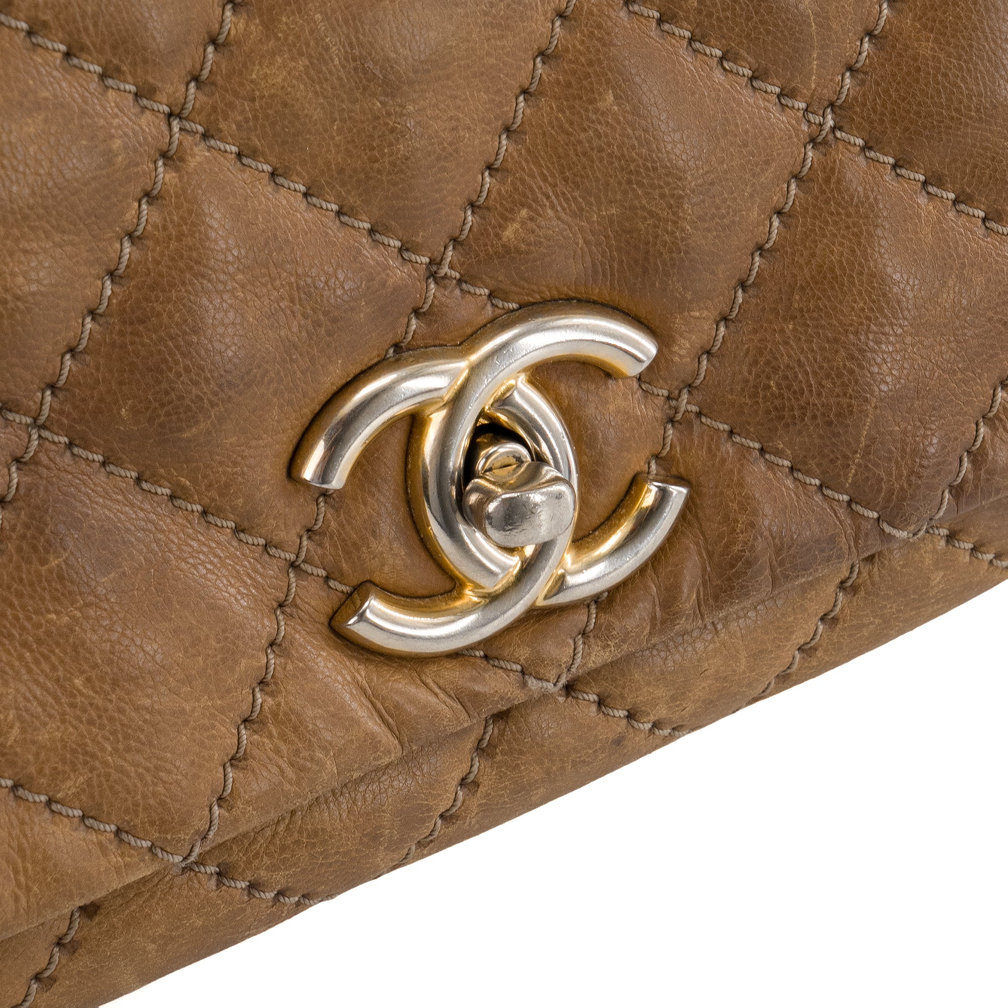 CHANEL - Sac à main Retro Accordéon Chanel en cuir grainé marron