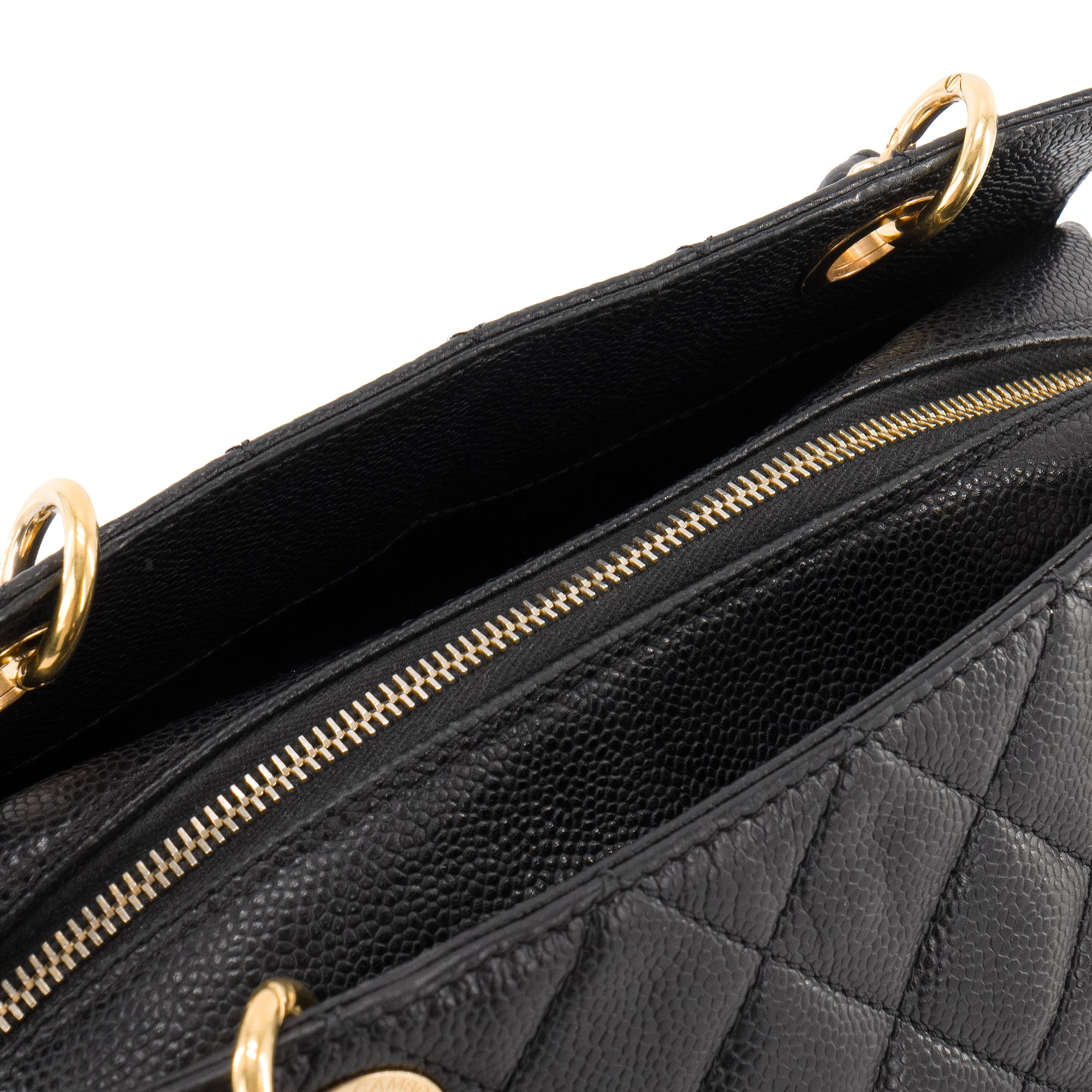 CHANEL - Sac à main Shopping PPT Chanel en cuir caviar noir