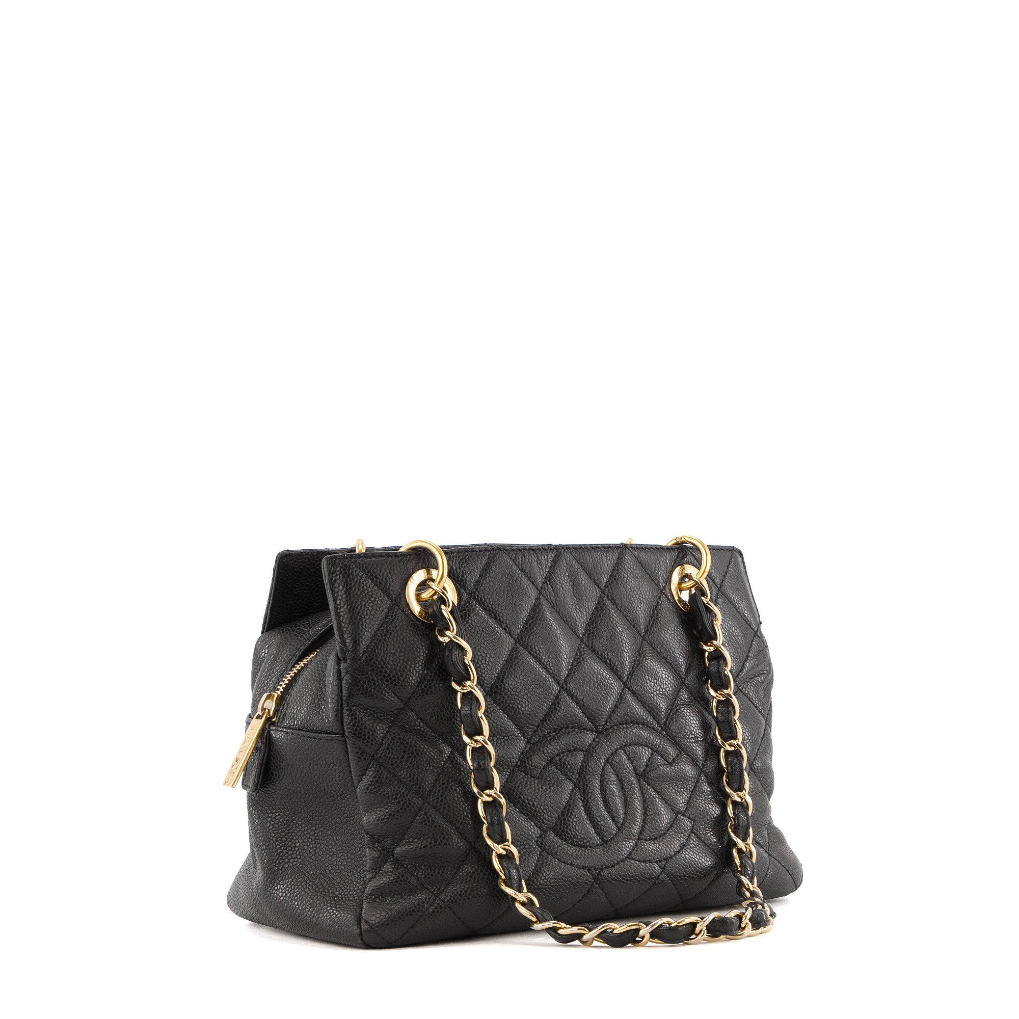 CHANEL - Sac à main Shopping PPT Chanel en cuir caviar noir
