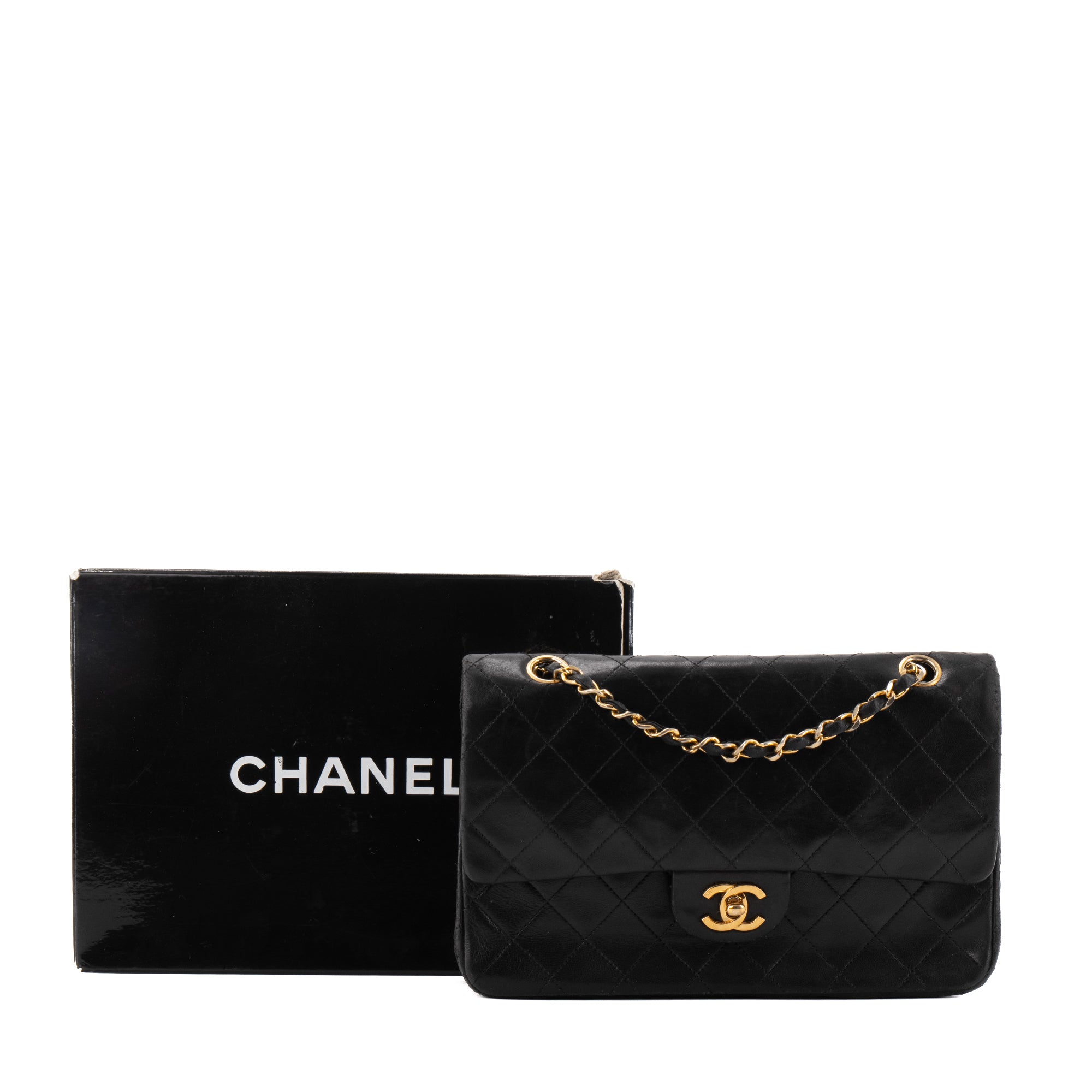 CHANEL - Sac à main Timeless/Classique 11.12 Chanel en cuir d'agneau noir vintage