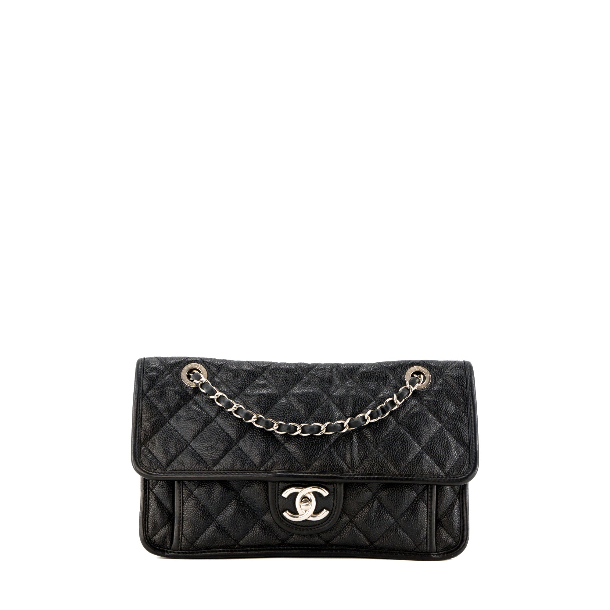 CHANEL - Sac à main Timeless French Riviera Chanel en cuir caviar noir