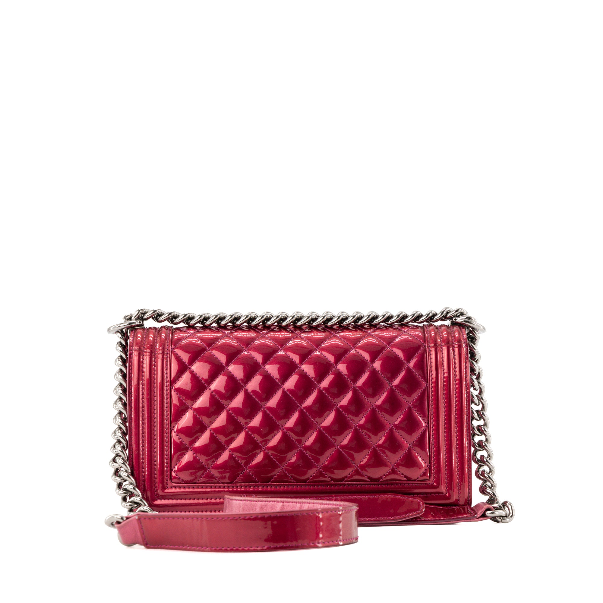 CHANEL - Pink Patent Leather Boy Bag