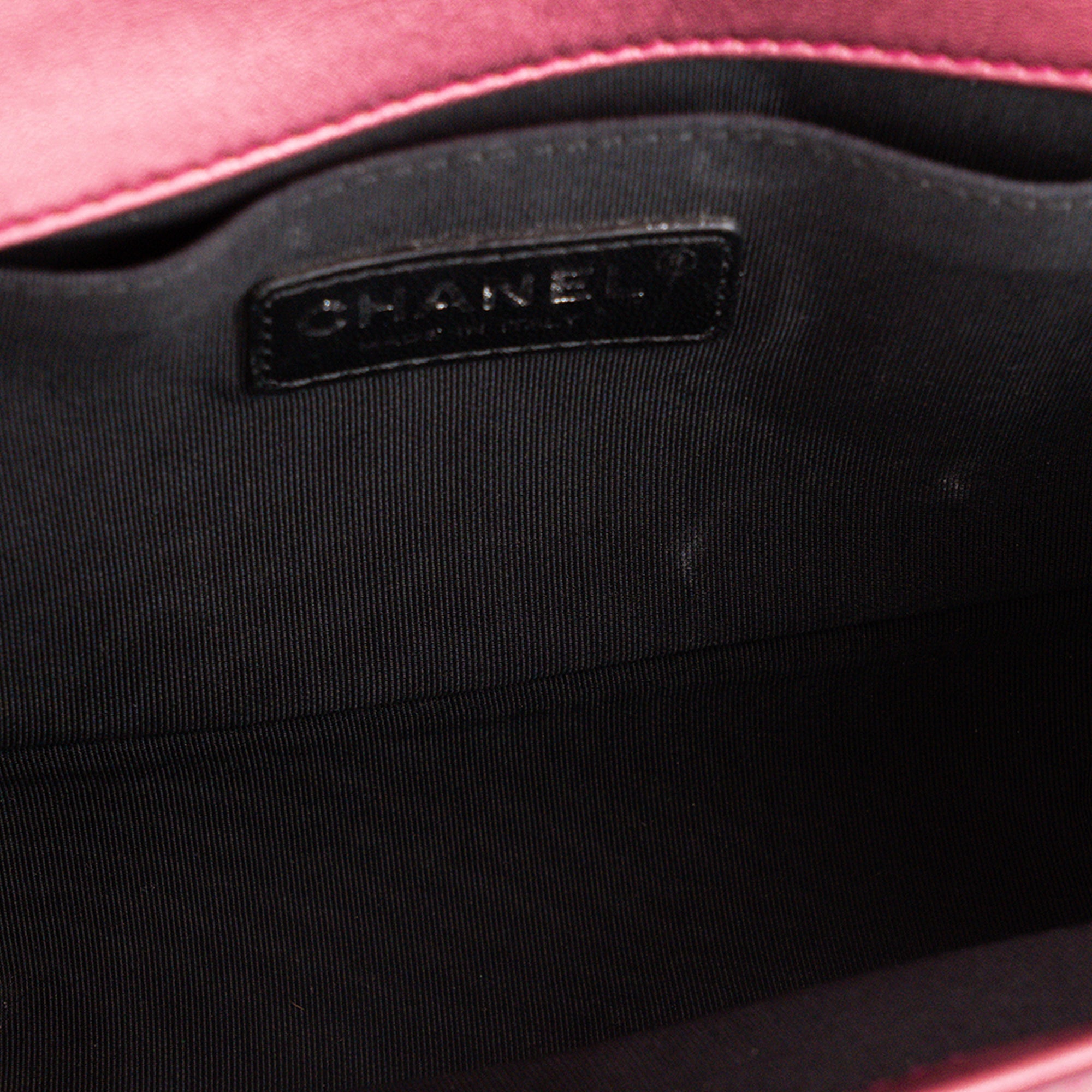 CHANEL - Pink Patent Leather Boy Bag