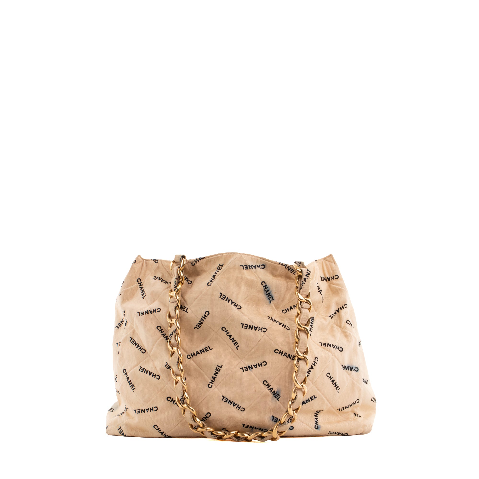 CHANEL - Sac cabas Chanel en toile beige