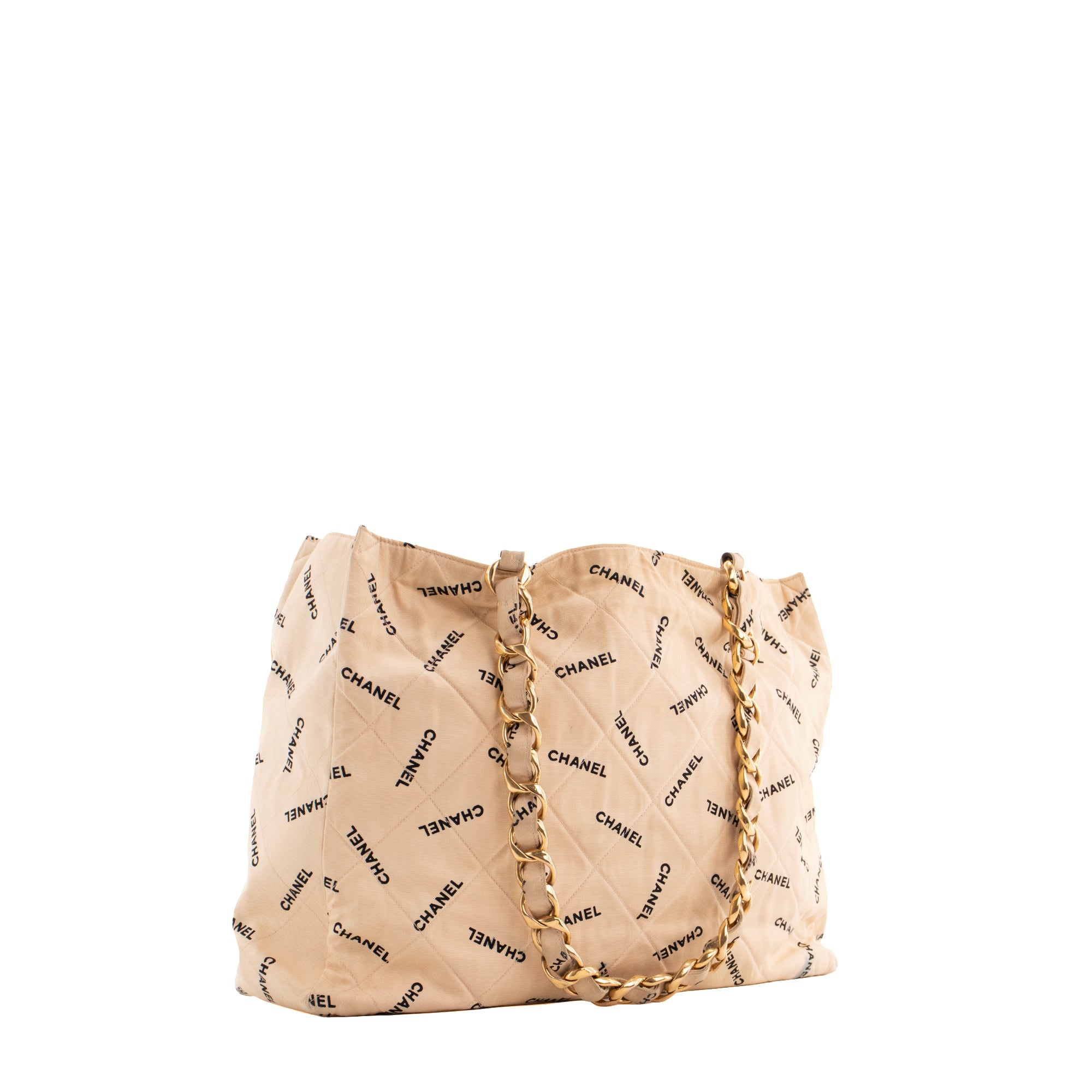 CHANEL - Sac cabas Chanel en toile beige