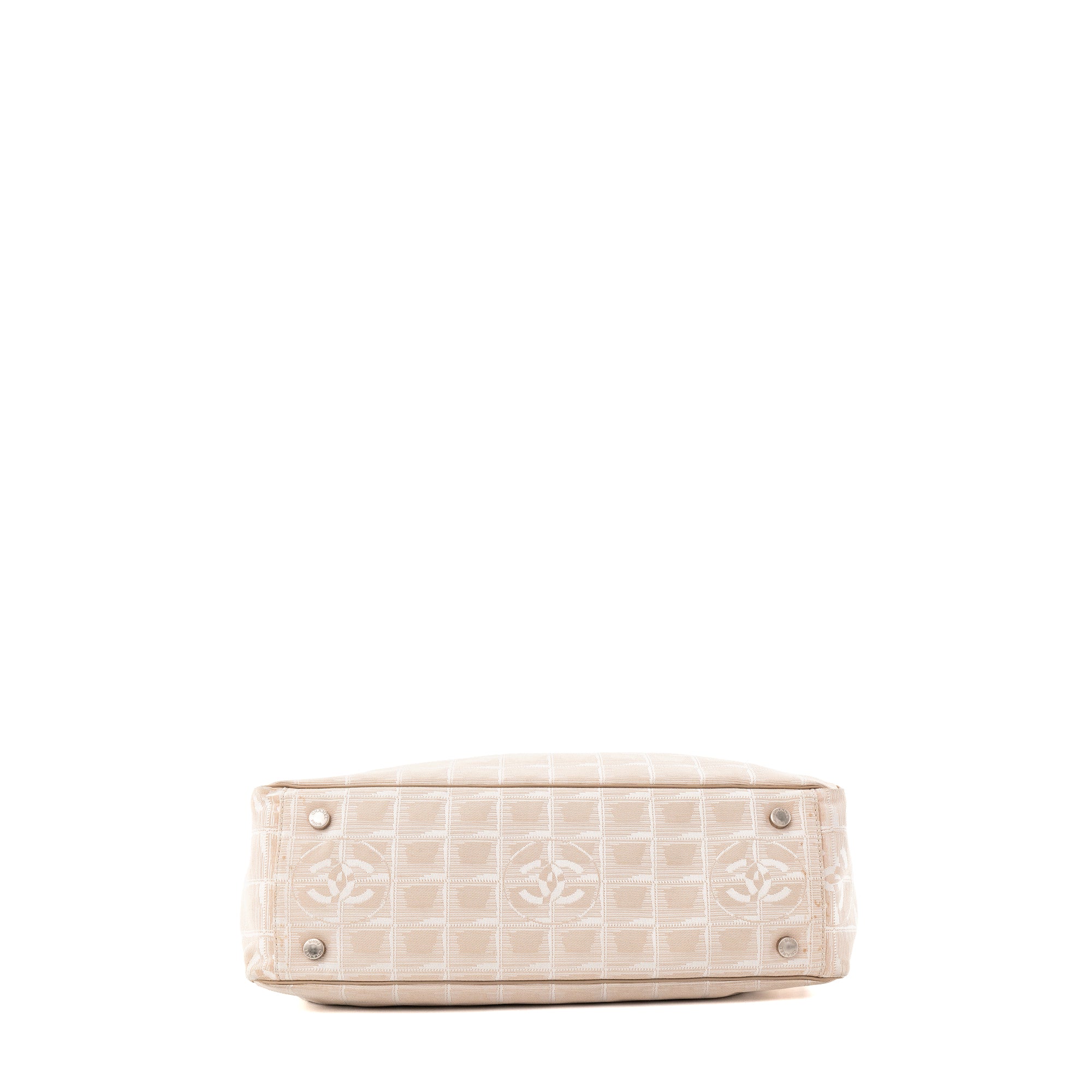CHANEL - Sac cabas Chanel en toile et cuir CC beige