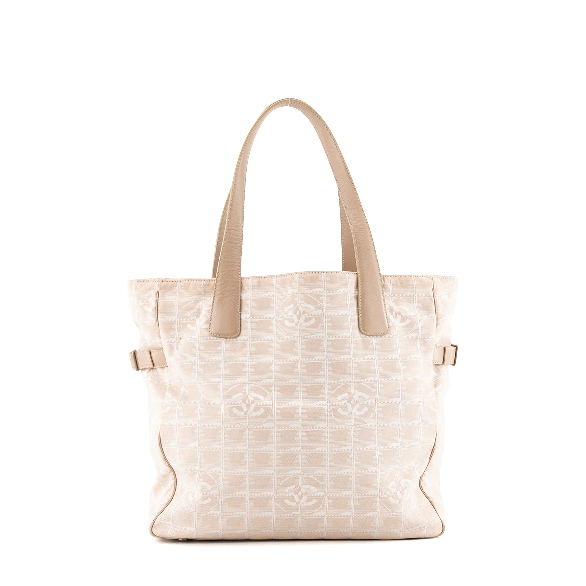 CHANEL - Sac cabas Chanel en toile et cuir CC beige