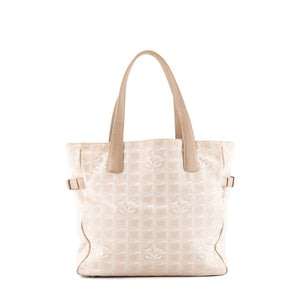 CHANEL - Sac cabas Chanel en toile et cuir CC beige