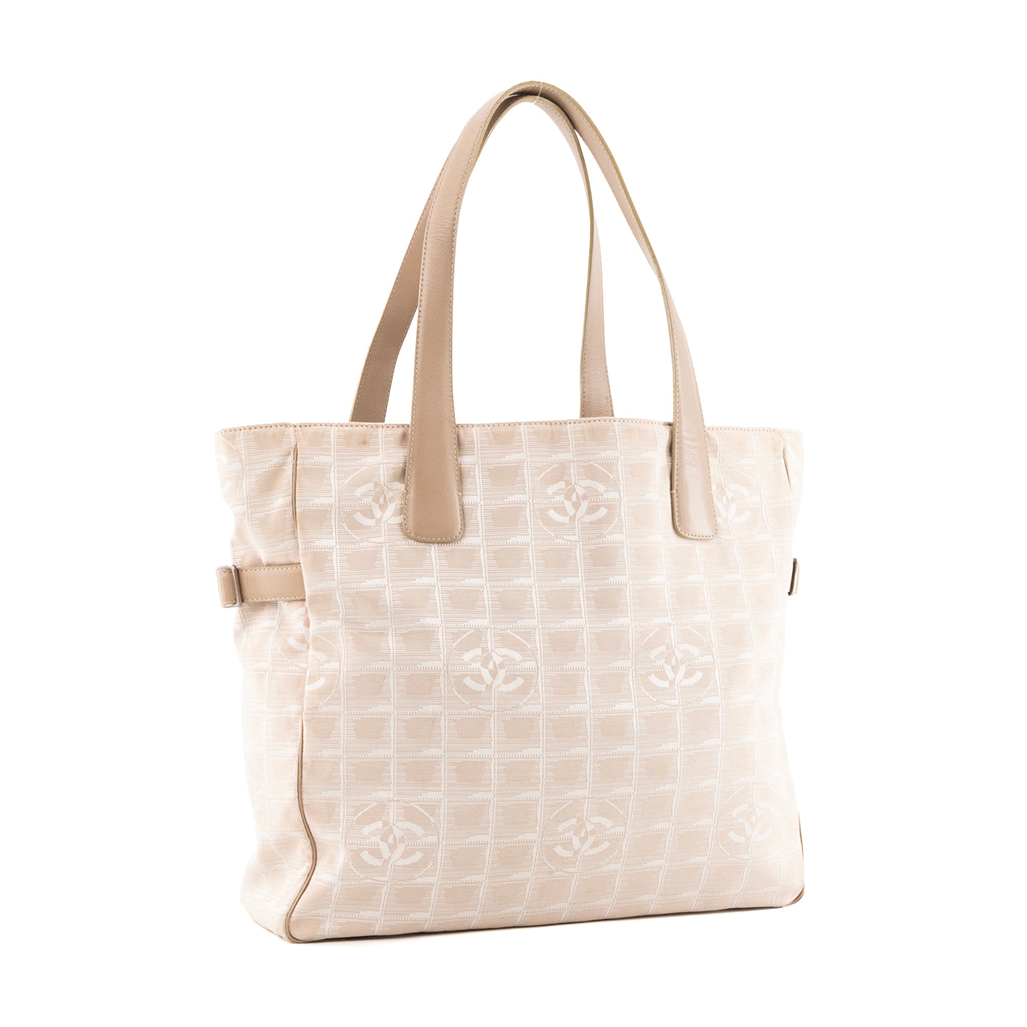 CHANEL - Sac cabas Chanel en toile et cuir CC beige
