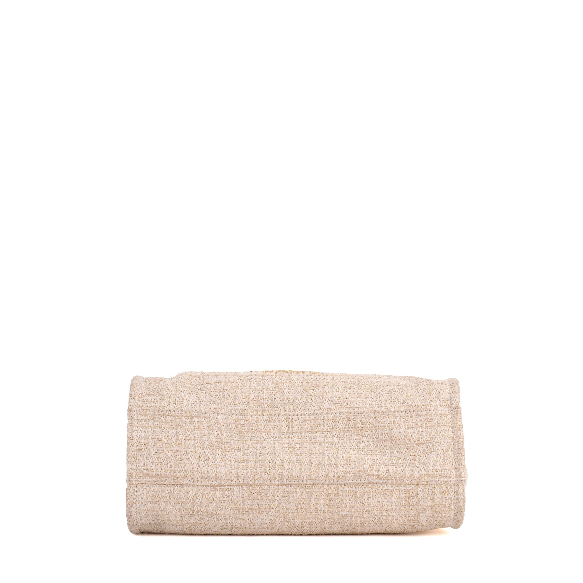 CHANEL - Sac cabas Deauville Chanel en tweed doré et blanc