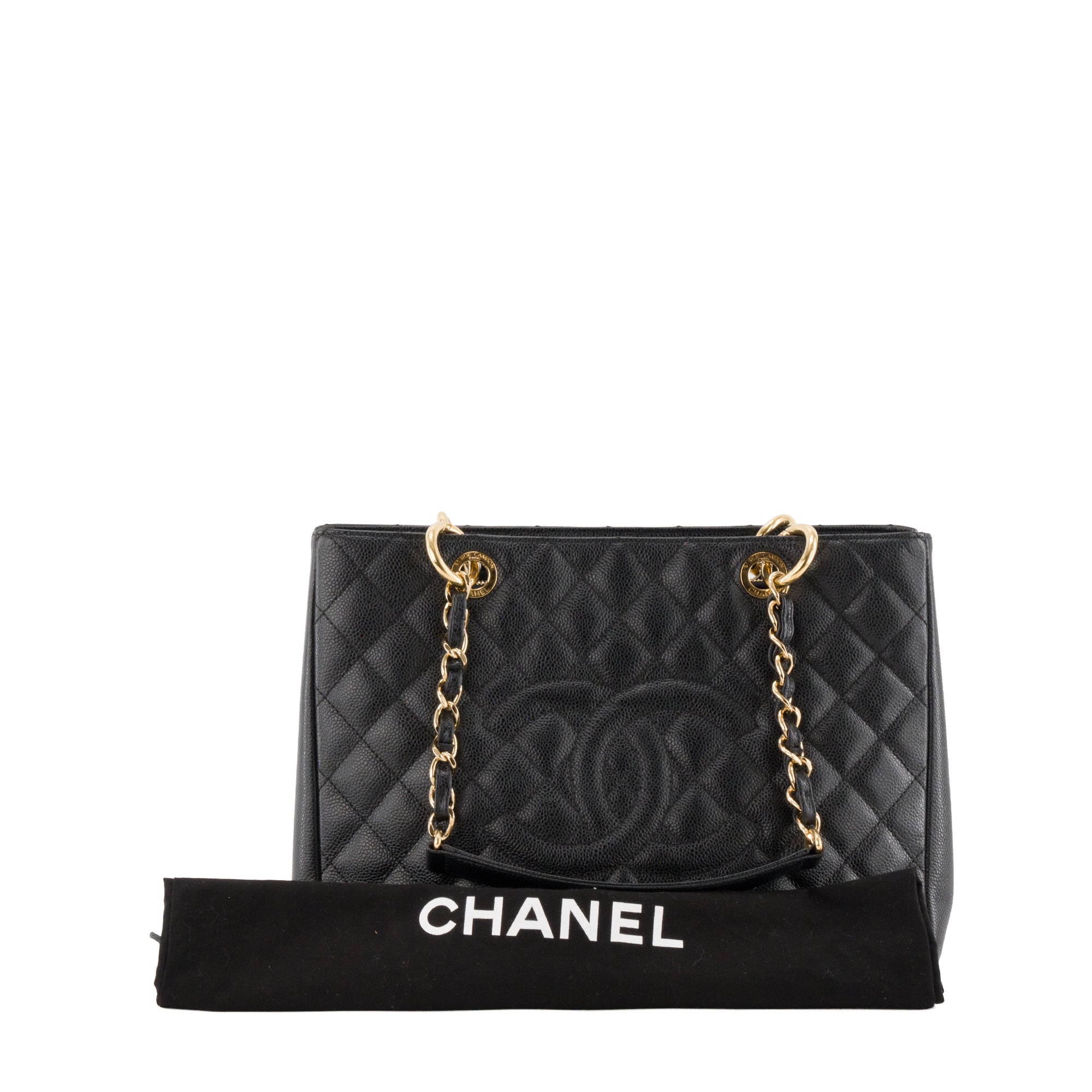 CHANEL - Sac cabas GST petit modèle Chanel en cuir caviar noir