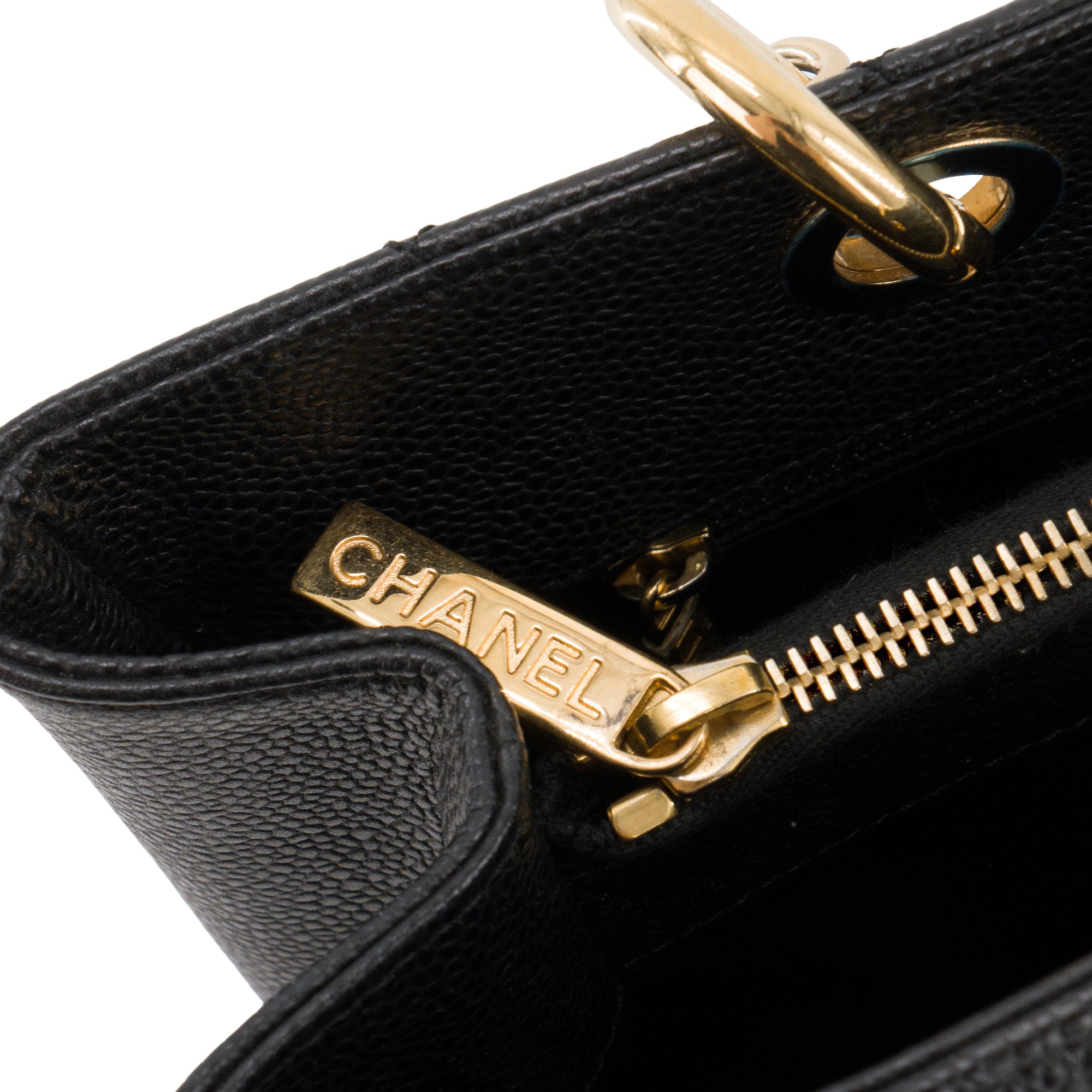 CHANEL - Sac cabas GST petit modèle Chanel en cuir caviar noir