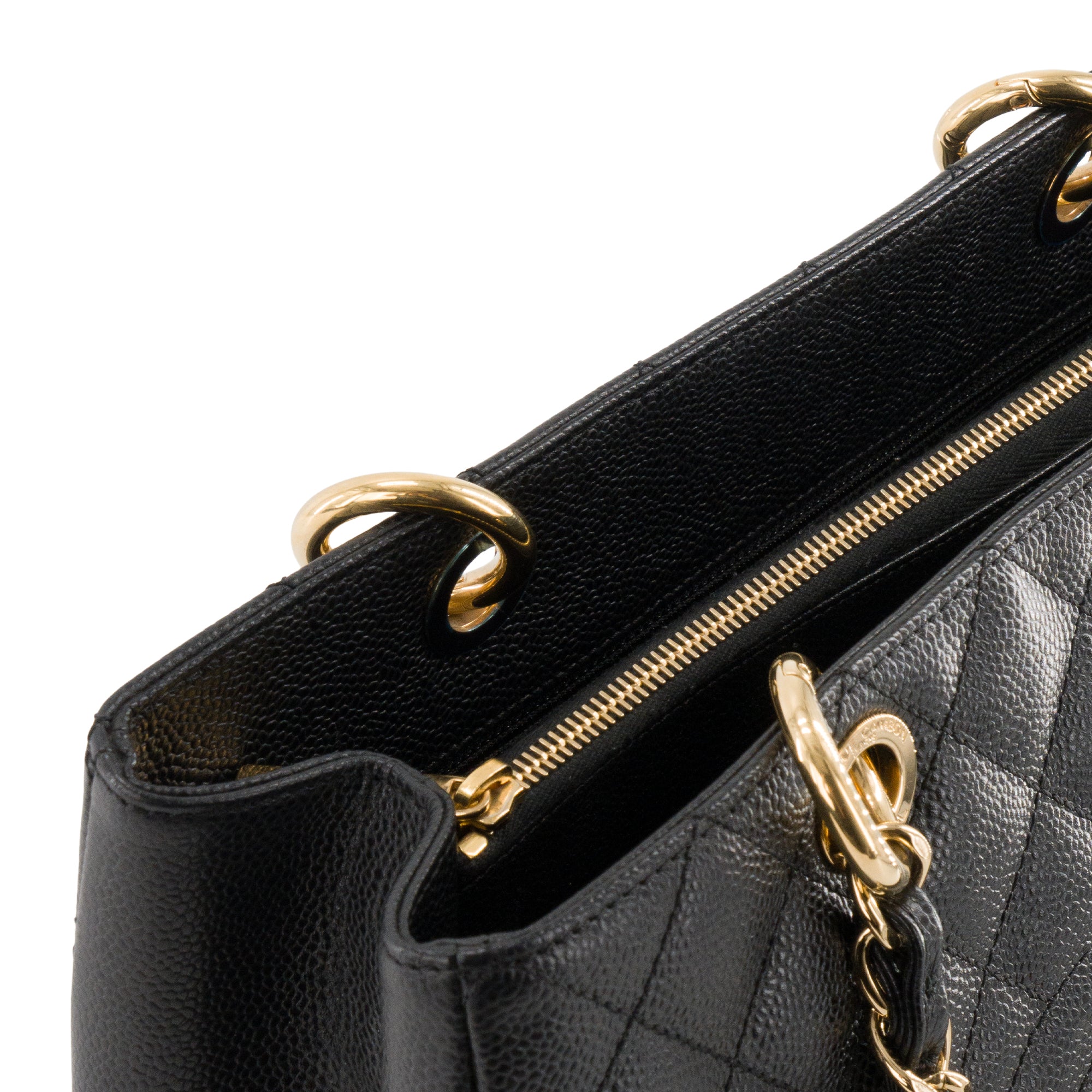 CHANEL - Sac cabas GST petit modèle Chanel en cuir caviar noir