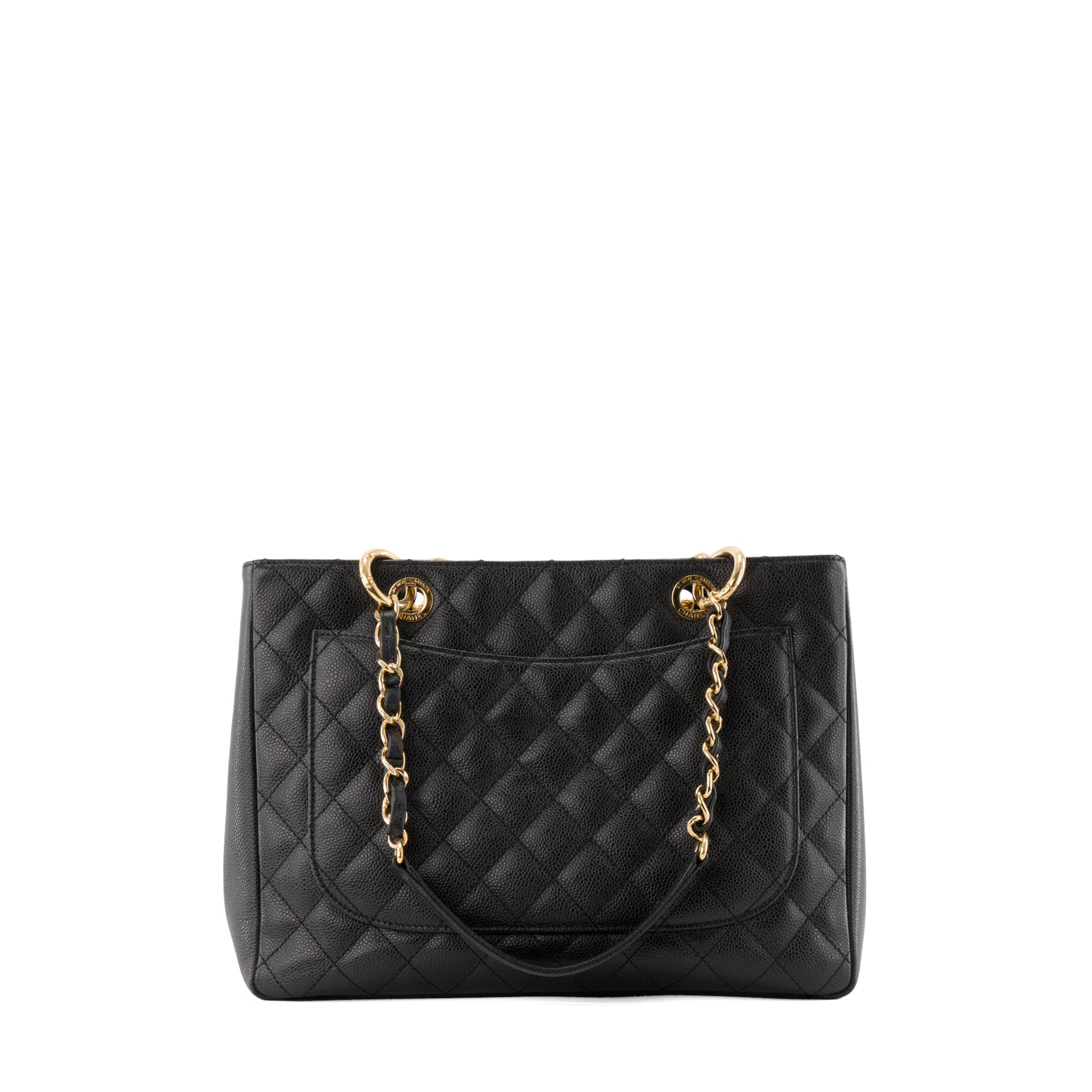 CHANEL - Sac cabas GST petit modèle Chanel en cuir caviar noir
