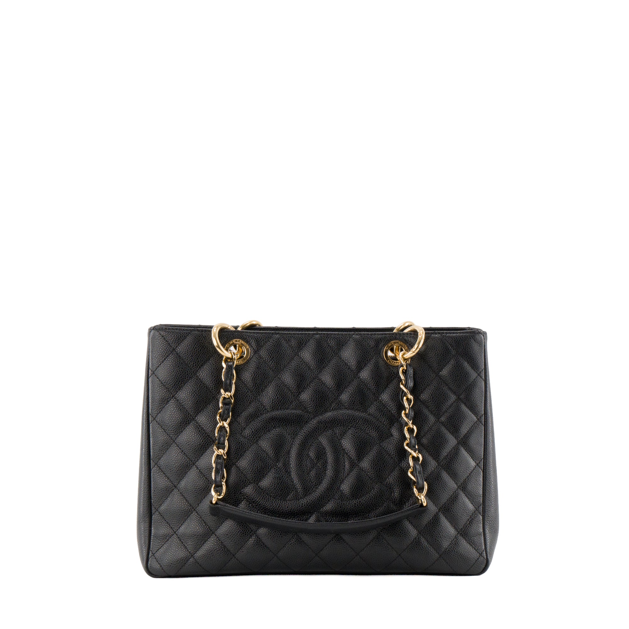 CHANEL - Sac cabas GST petit modèle Chanel en cuir caviar noir