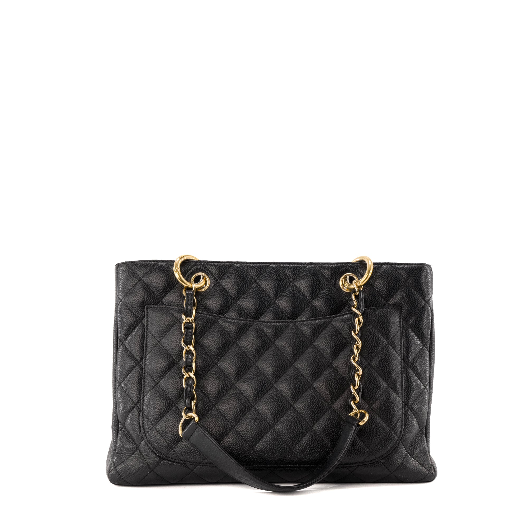 CHANEL - Sac cabas Shopping GST Chanel en cuir caviar noir