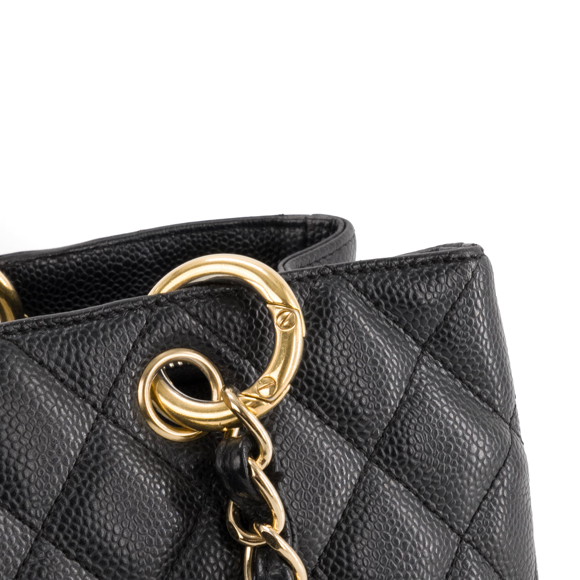 CHANEL - Sac cabas Shopping GST Chanel en cuir caviar noir