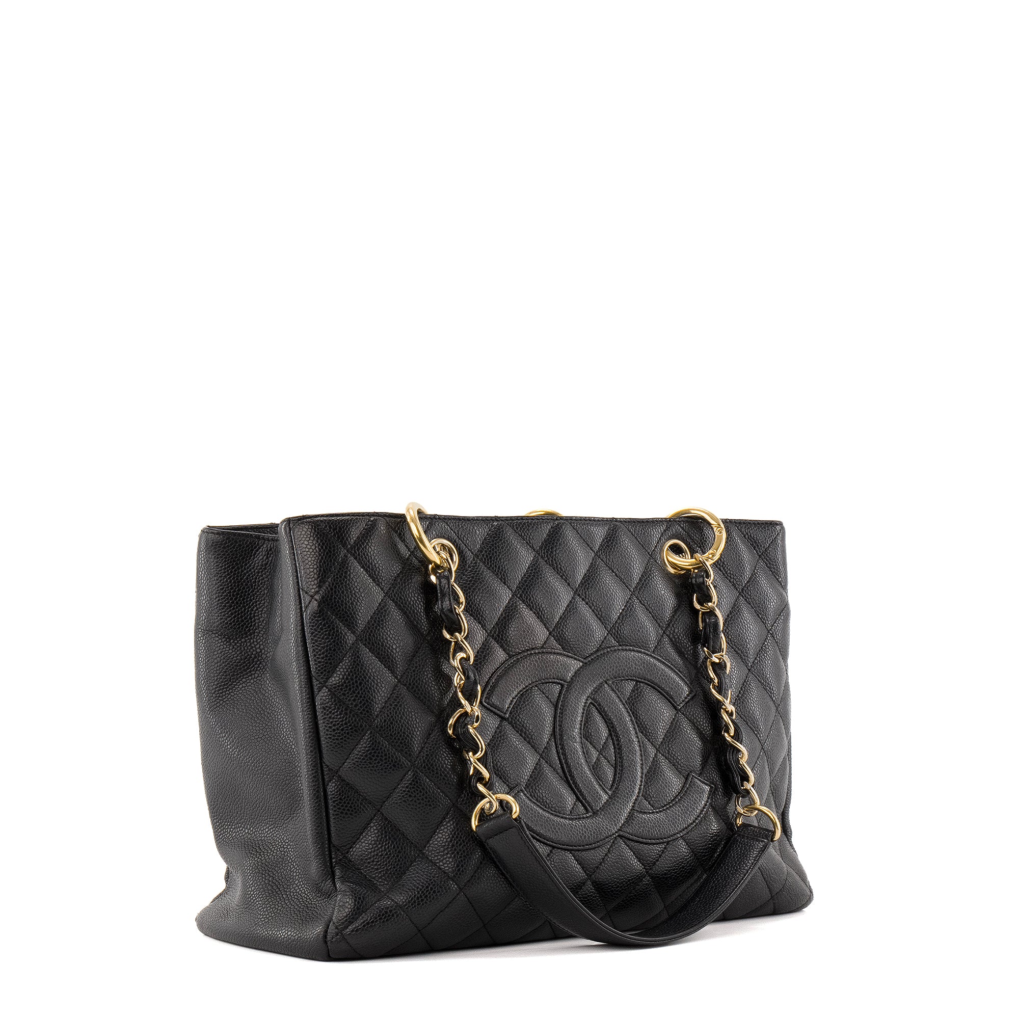 CHANEL - Sac cabas Shopping GST Chanel en cuir caviar noir