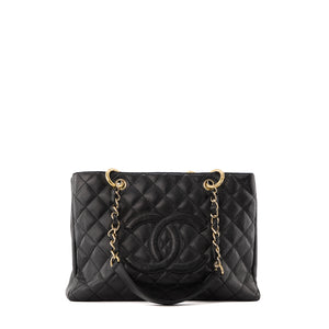 CHANEL - Sac cabas Shopping GST Chanel en cuir caviar noir
