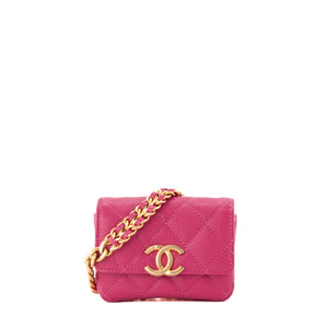 CHANEL - Sac ceinture Melody Chanel en cuir caviar rose (T85)
