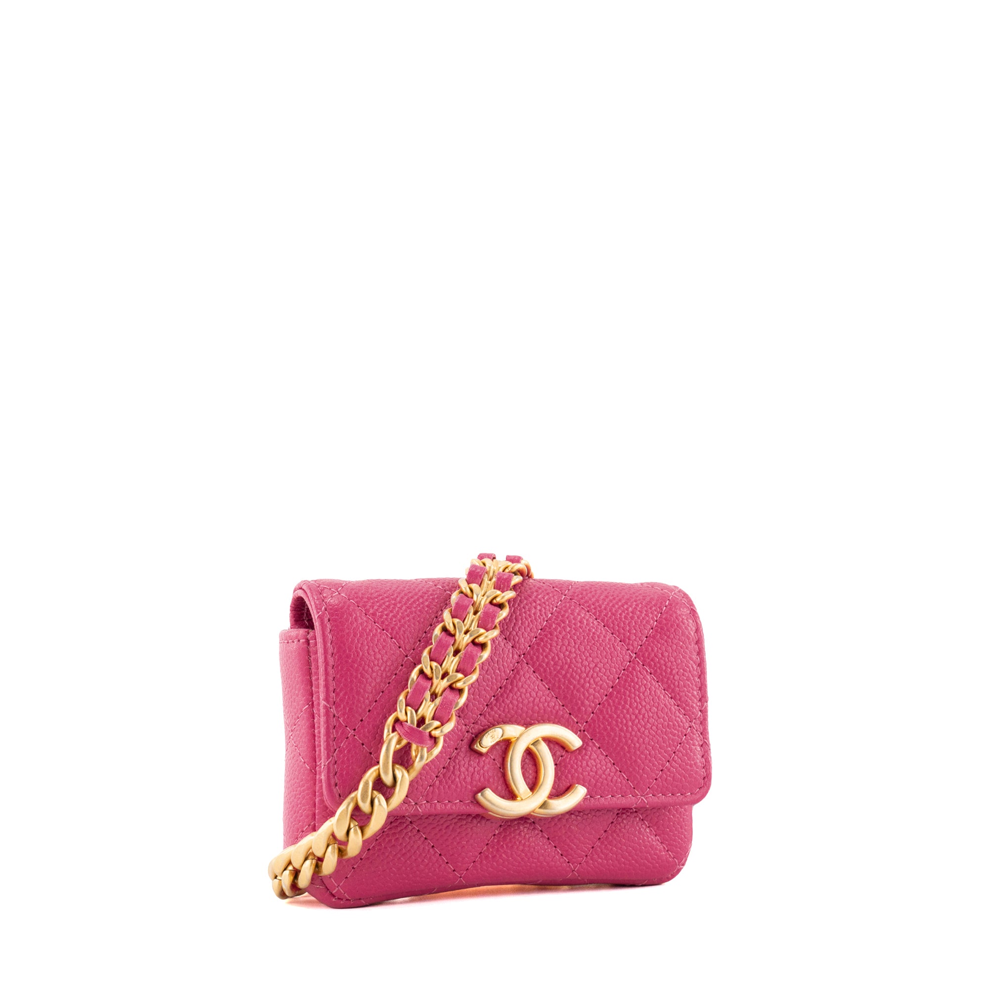 CHANEL - Sac ceinture Melody Chanel en cuir caviar rose (T85)